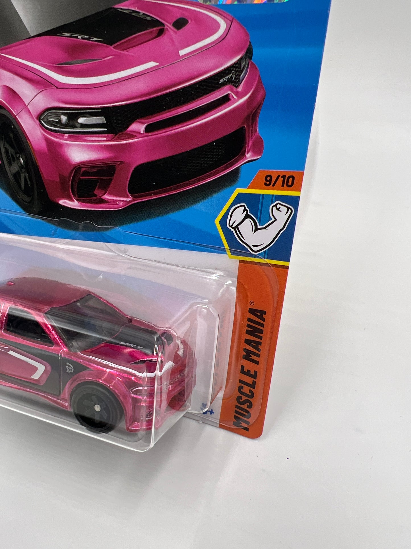 2025 Hot Wheels Factory Sealed Super Treasure Hunt #240 20 Dodge Charger Hellcat Pink W/Protector Cracked Blister