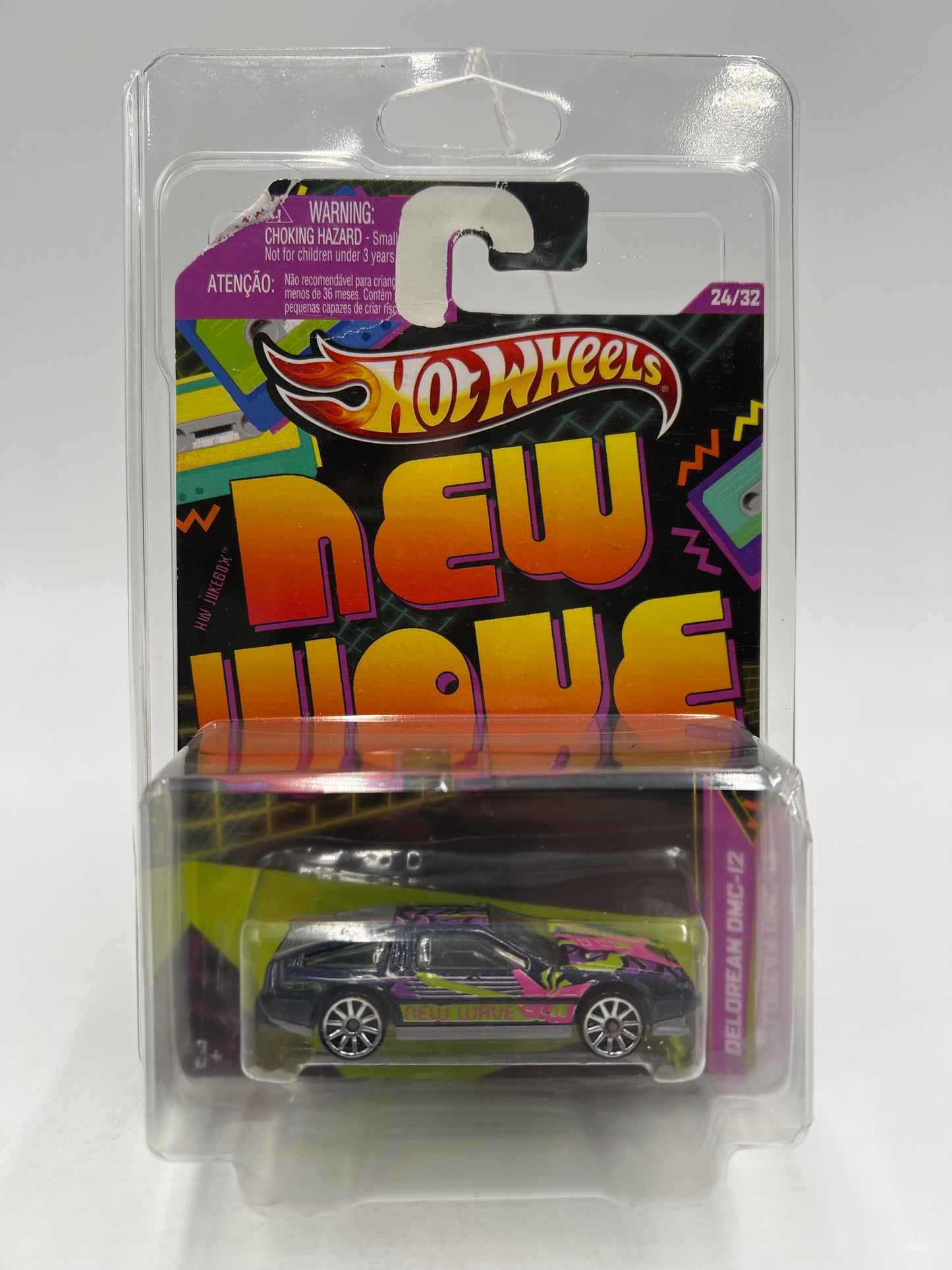 Hot Wheels Jukebox New Wave #24 DeLorean DMC-12 Black W/Protector Bad Card