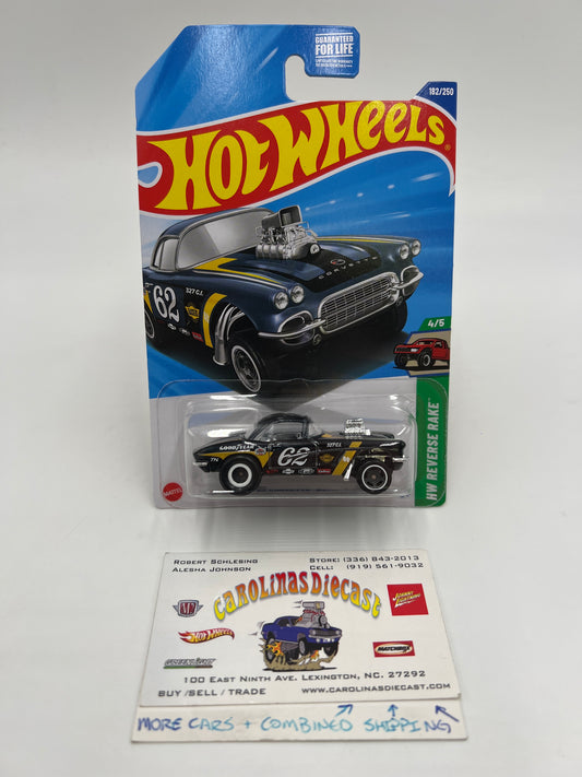 2025 Hot Wheels J Case Super Treasure Hunt #182 62 Corvette Gasser W/Protector