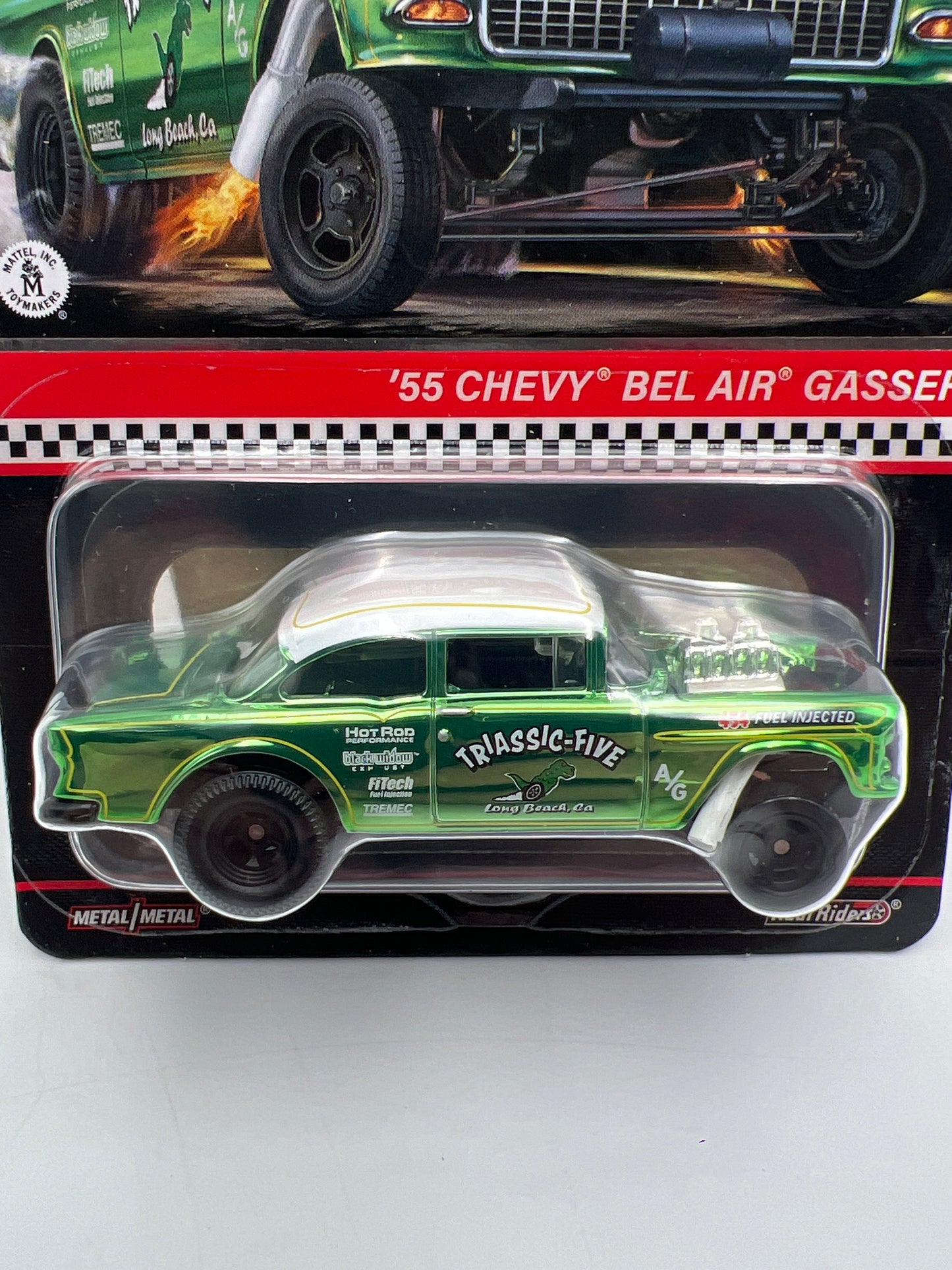 2021 Hot Wheels RLC 55 Chevy Bel Air Gasser Green W/Protector