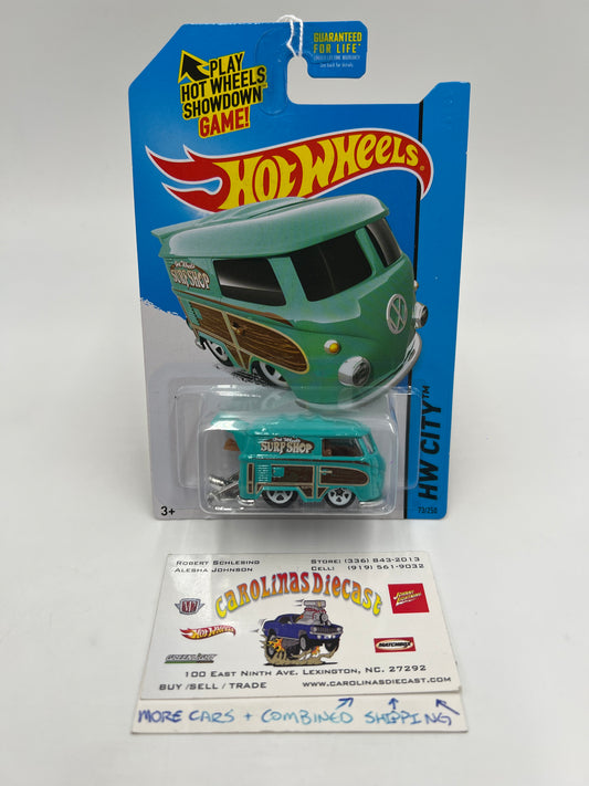 2015 Hot Wheels City #73 Kool Kombi Turquoise 98A