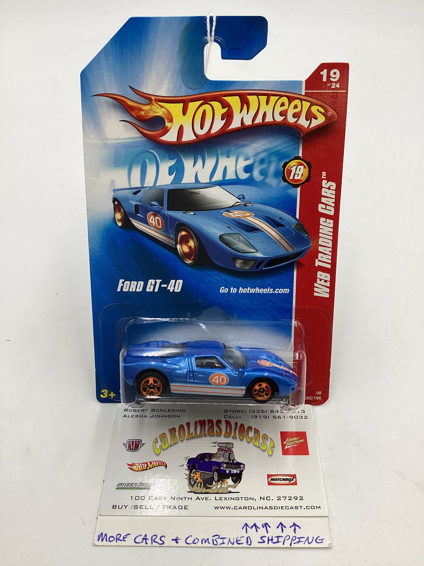 2008 Hot Wheels Web Trading Cars #95 Ford GT40 Blue 25D