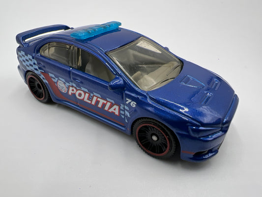 Matchbox 1/64 2010 Mitsubishi Lancer X Blue Police Loose