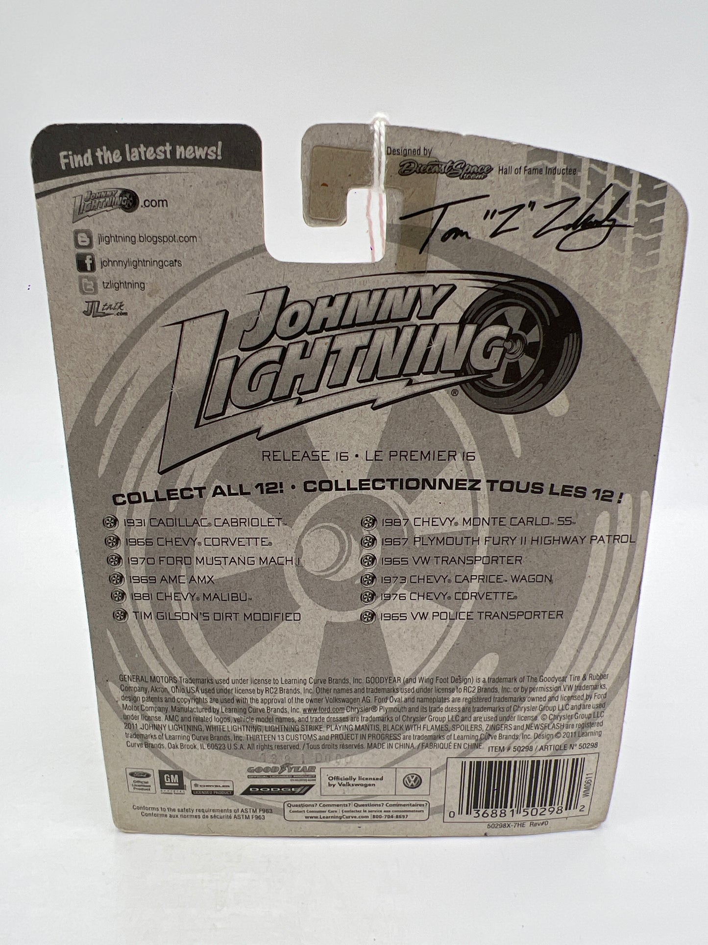 Johnny Lightning Small Card 1966 Chevy Corvette Black 216O