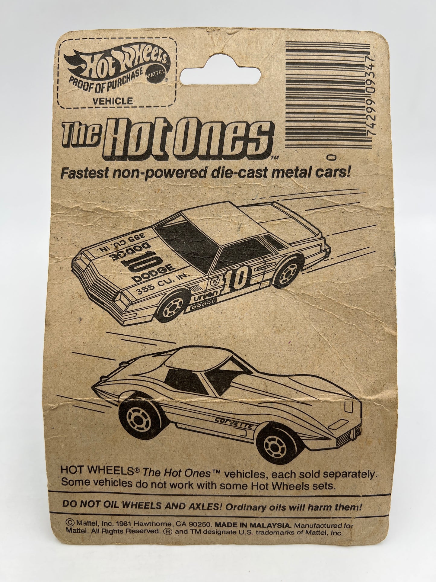 1981 Hot Wheels Blackwall #9639 Z-Whiz Green On Card W/Protector Bad Card