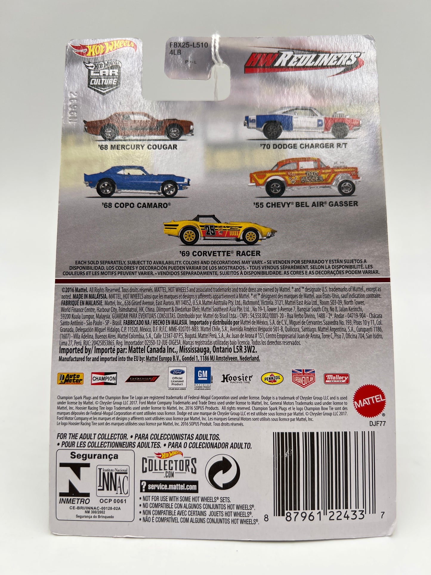 Hot Wheels Car Culture Redliners #5 69 Corvette Racer Yellow 244B