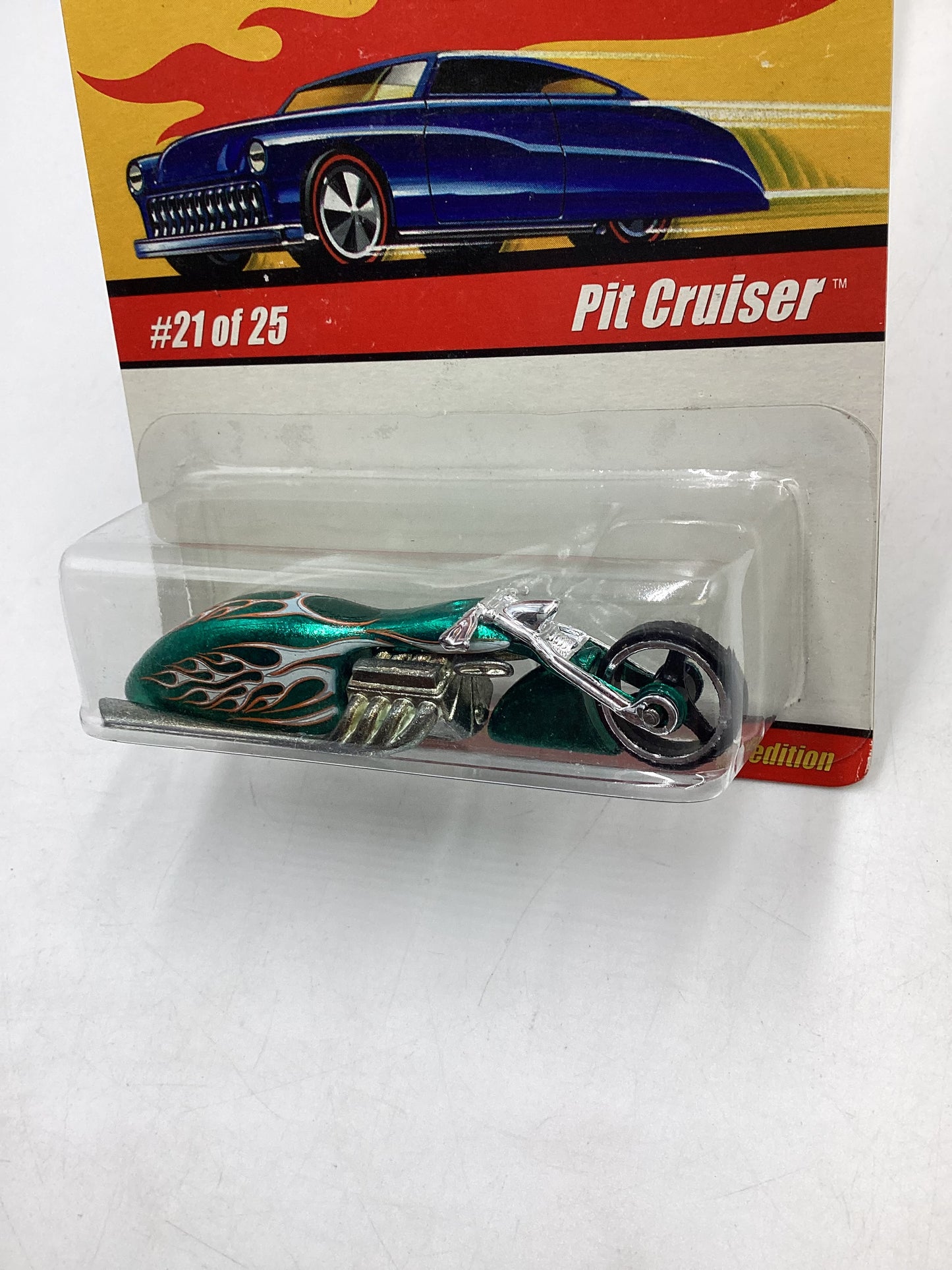 Hot wheels Classics Series 1 #21 Pit Cruiser Green (Bad Card)