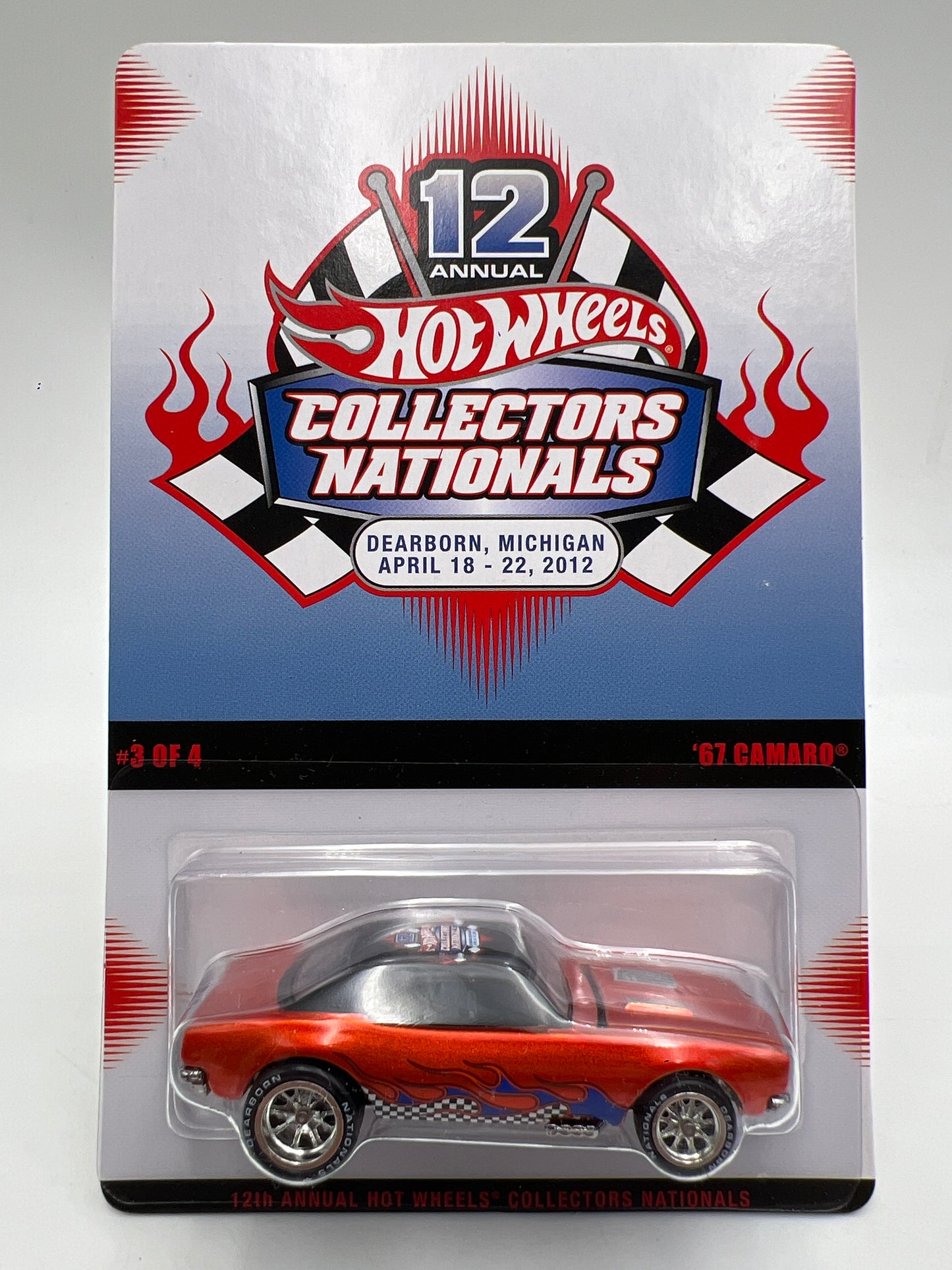 2012 Hot Wheels 12th Annual Collectors Nationals #1983/2000 67 Camaro Orange W/Protector