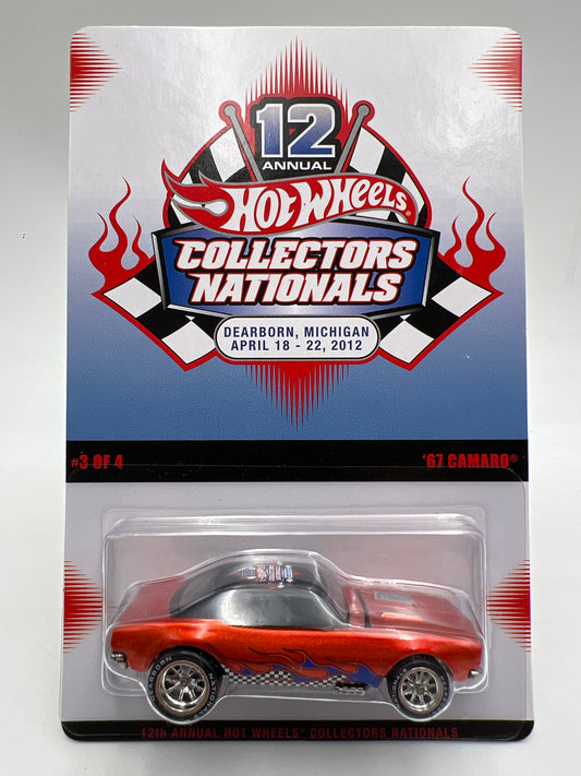 2012 Hot Wheels 12th Annual Collectors Nationals #1983/2000 67 Camaro Orange W/Protector
