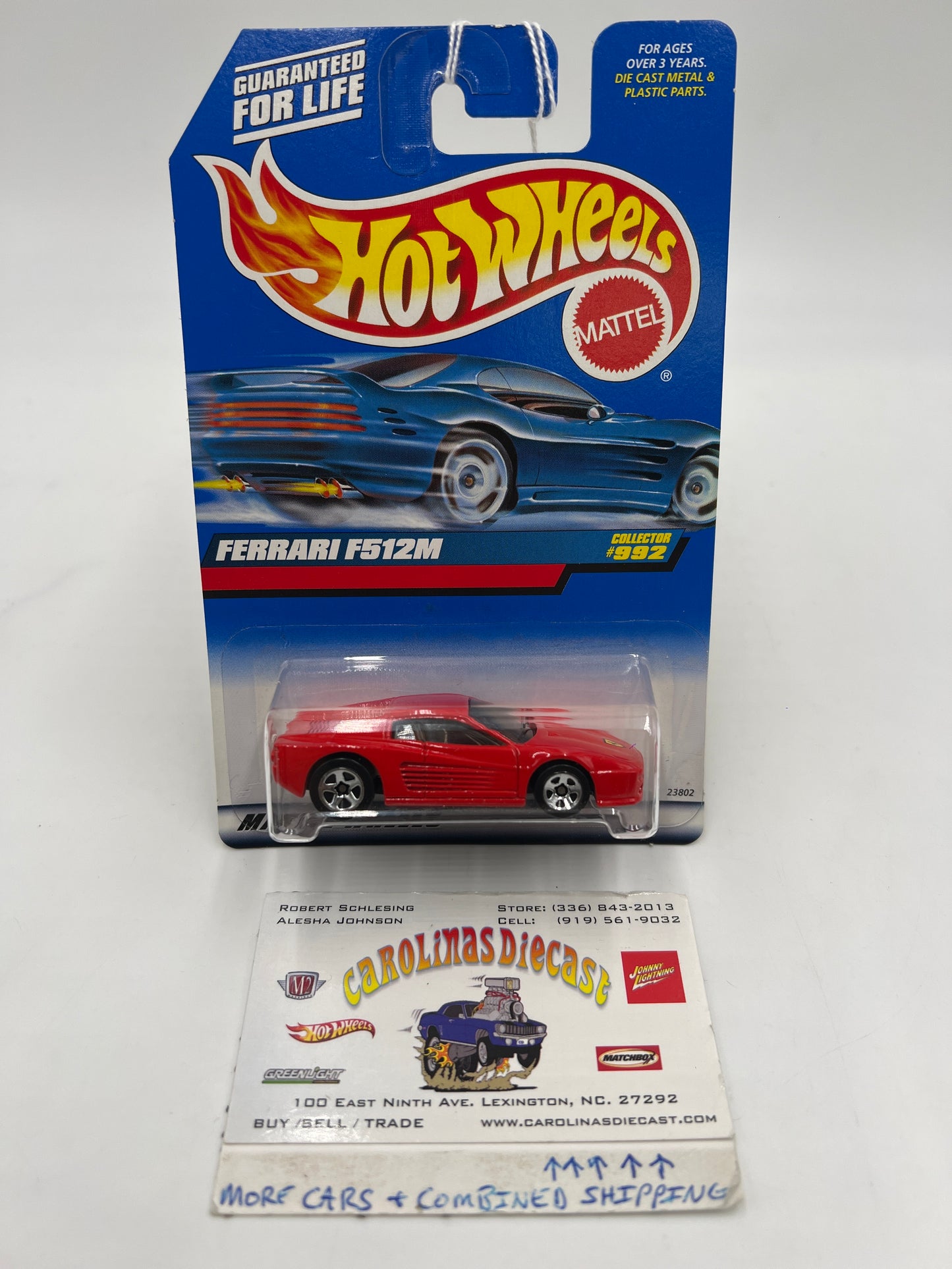 1998 Hot Wheels #992 Ferrari F512M Red 5SP Wheels