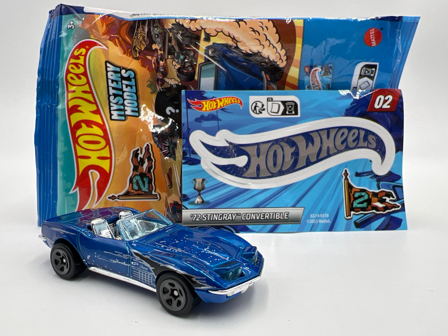 2025 Hot Wheels Mystery Models Series 2 #2 CHASE 72 Corvette Stingray Convertible Blue