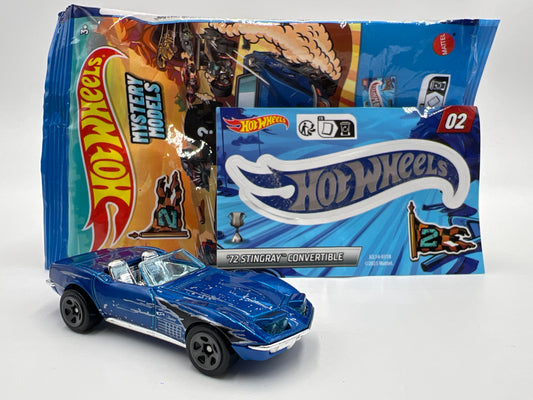 2025 Hot Wheels Mystery Models Series 2 #2 CHASE 72 Corvette Stingray Convertible Blue