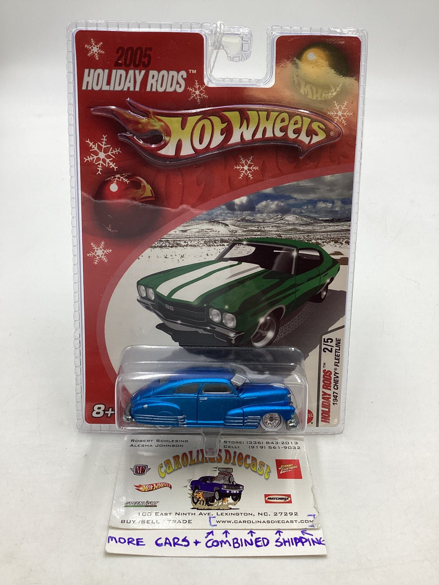 Hot wheels 2005 Holiday rods #2 1947 Chevy Fleetline Blue 272i