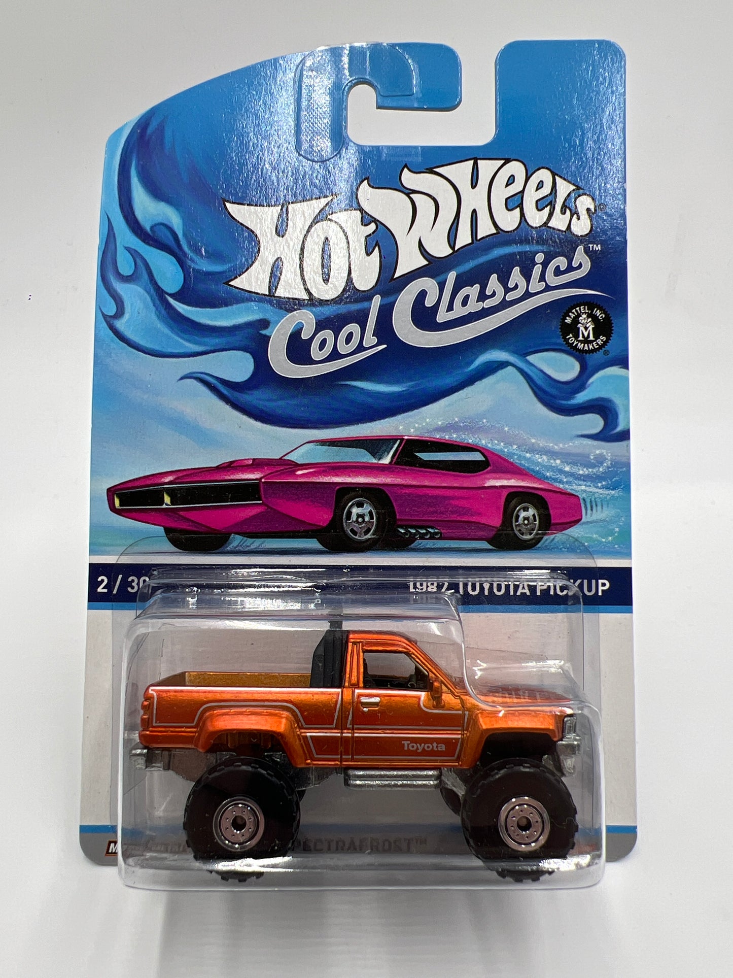 Hot Wheels Cool Classics #2 1987 Toyota Pickup Spectrafrost Orange W/Protector