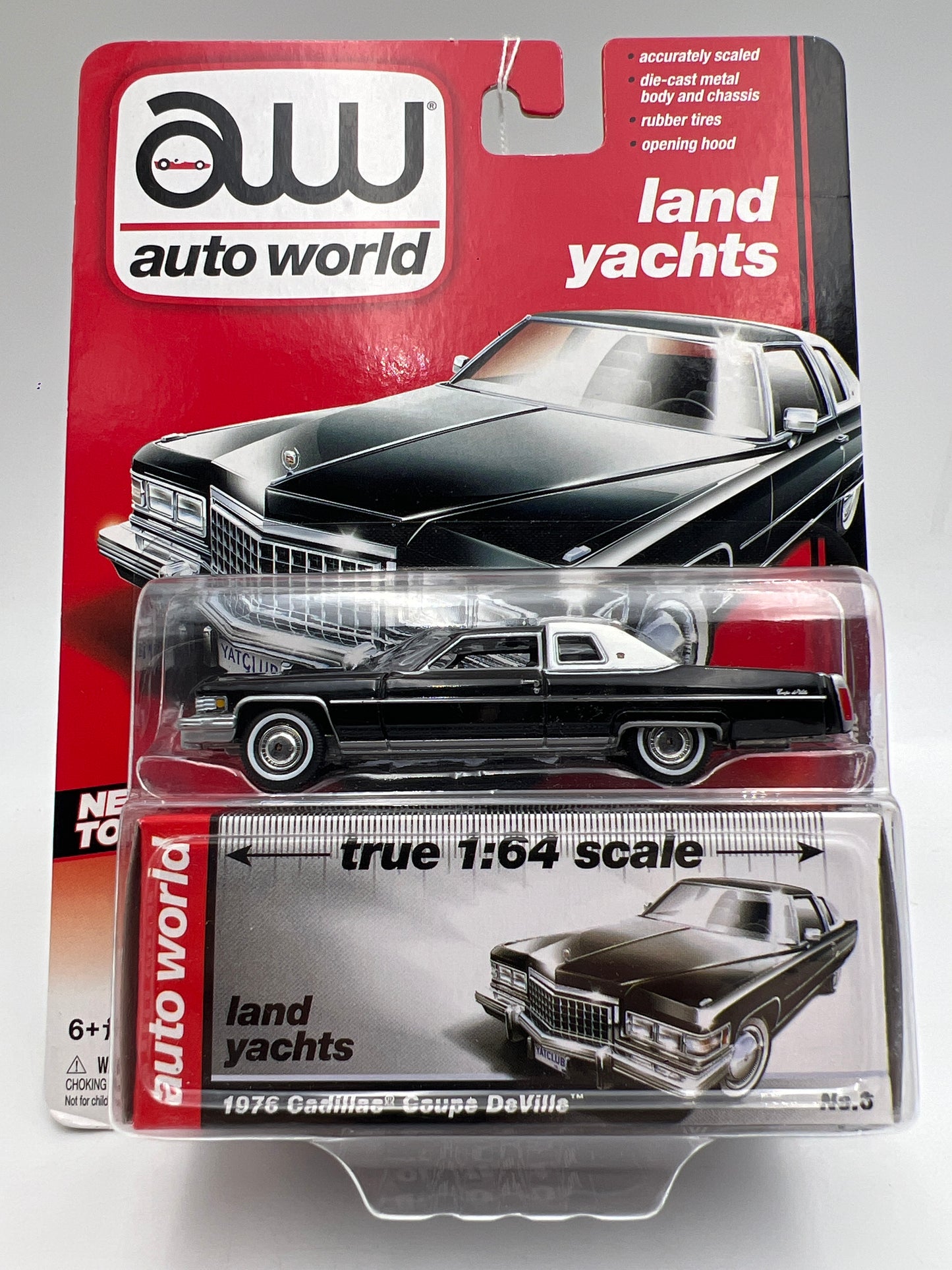 Auto World Land Yachts #6 1976 Cadillac Coupe DeVille Black