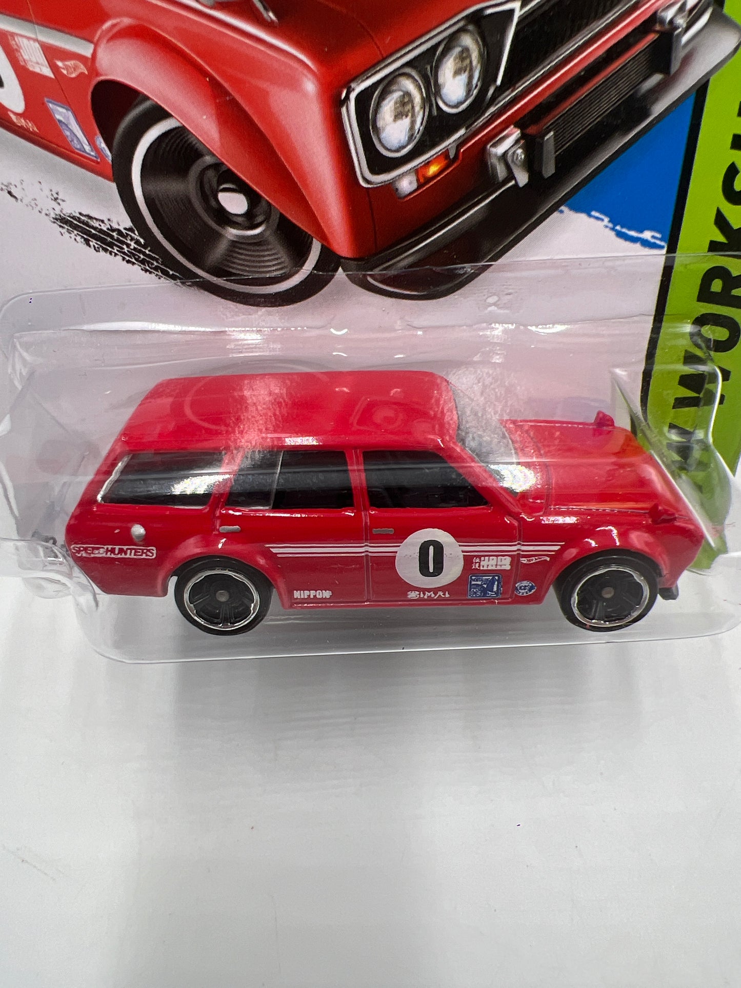 2014 Hot Wheels Workshop #206 71 Datsun Bluebird 510 Wagon Red *Smooth Grille* Blister Damage 88E