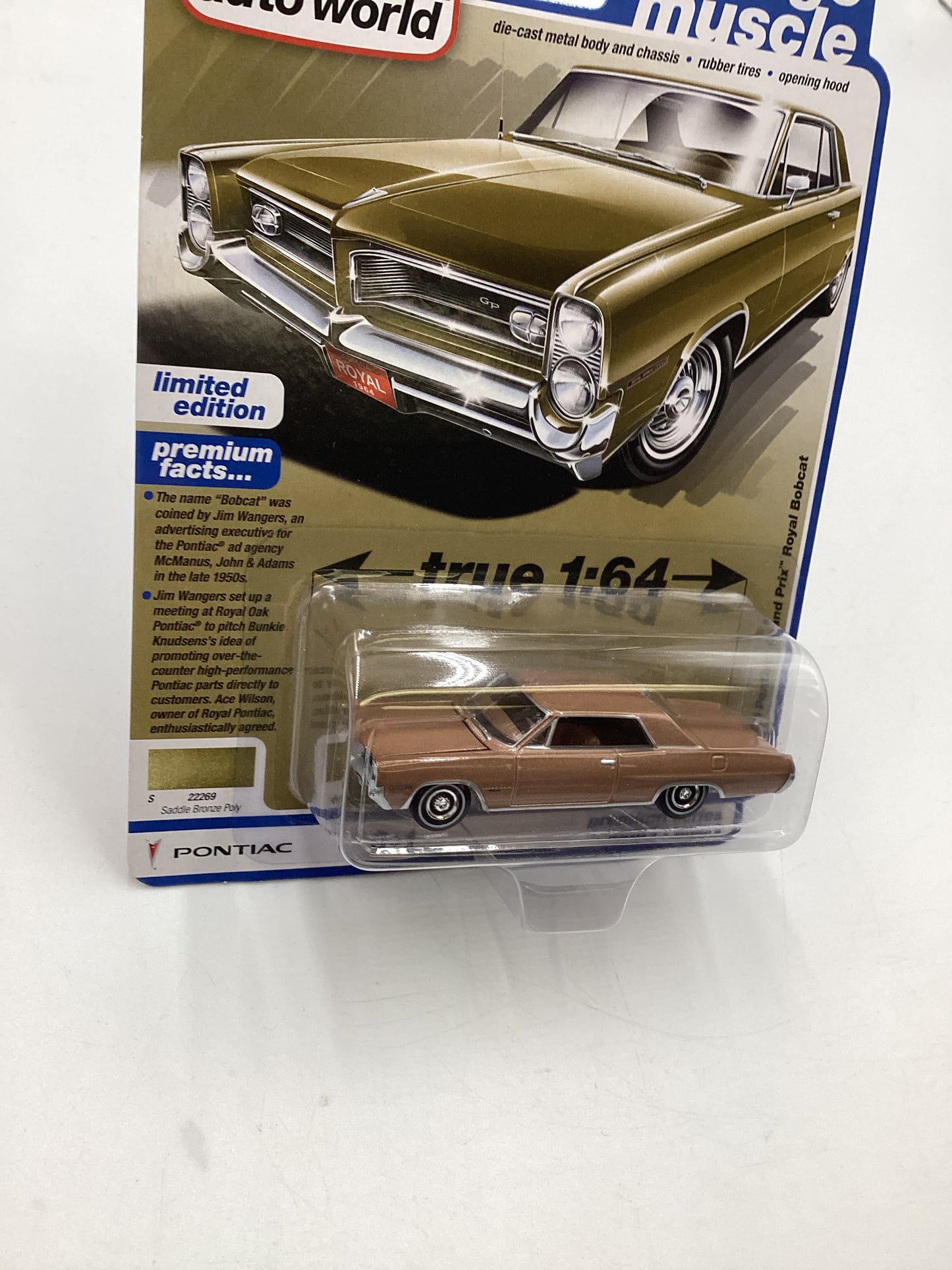 Auto World Vintage Muscle Release 3 Version B 1964 Pontiac Grand Prix Royal Bobcat Bronze 183F