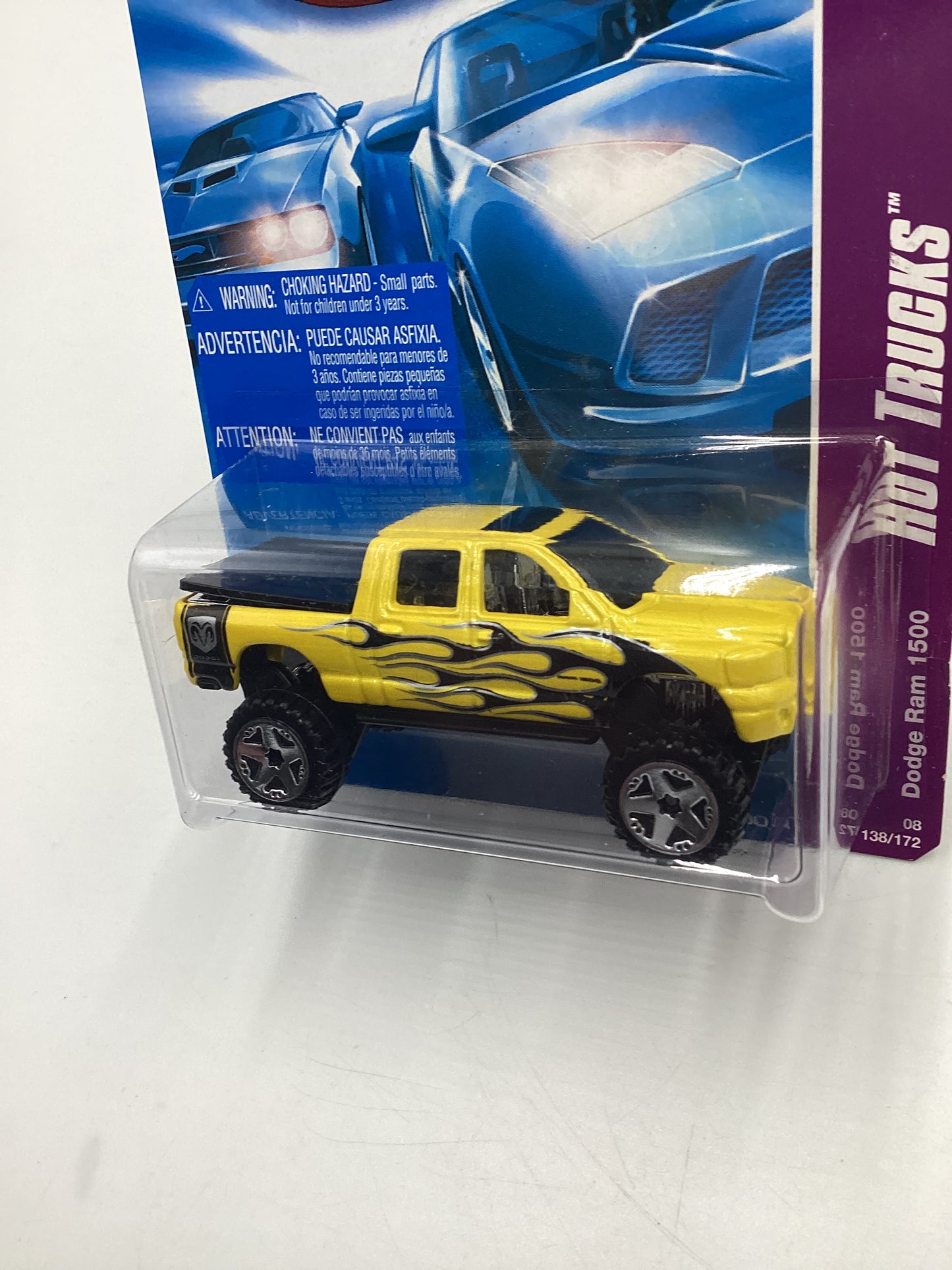 2008 Hot Wheels HW Team: Hot Trucks #138 Dodge Ram 1500 Yellow International Card 40A