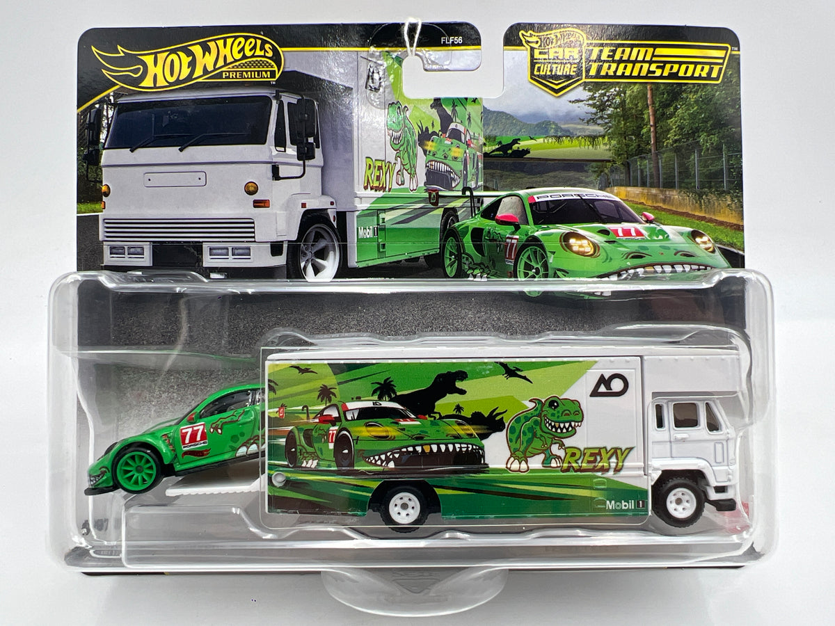 2026 Hot Wheels Team Transport #97 AO Racing Rexy Porsche 911 GT3 R 992 & Fleet Flyer