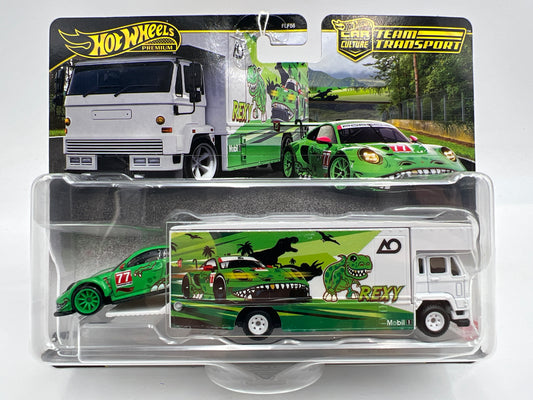 2026 Hot Wheels Team Transport #97 AO Racing Rexy Porsche 911 GT3 R 992 & Fleet Flyer