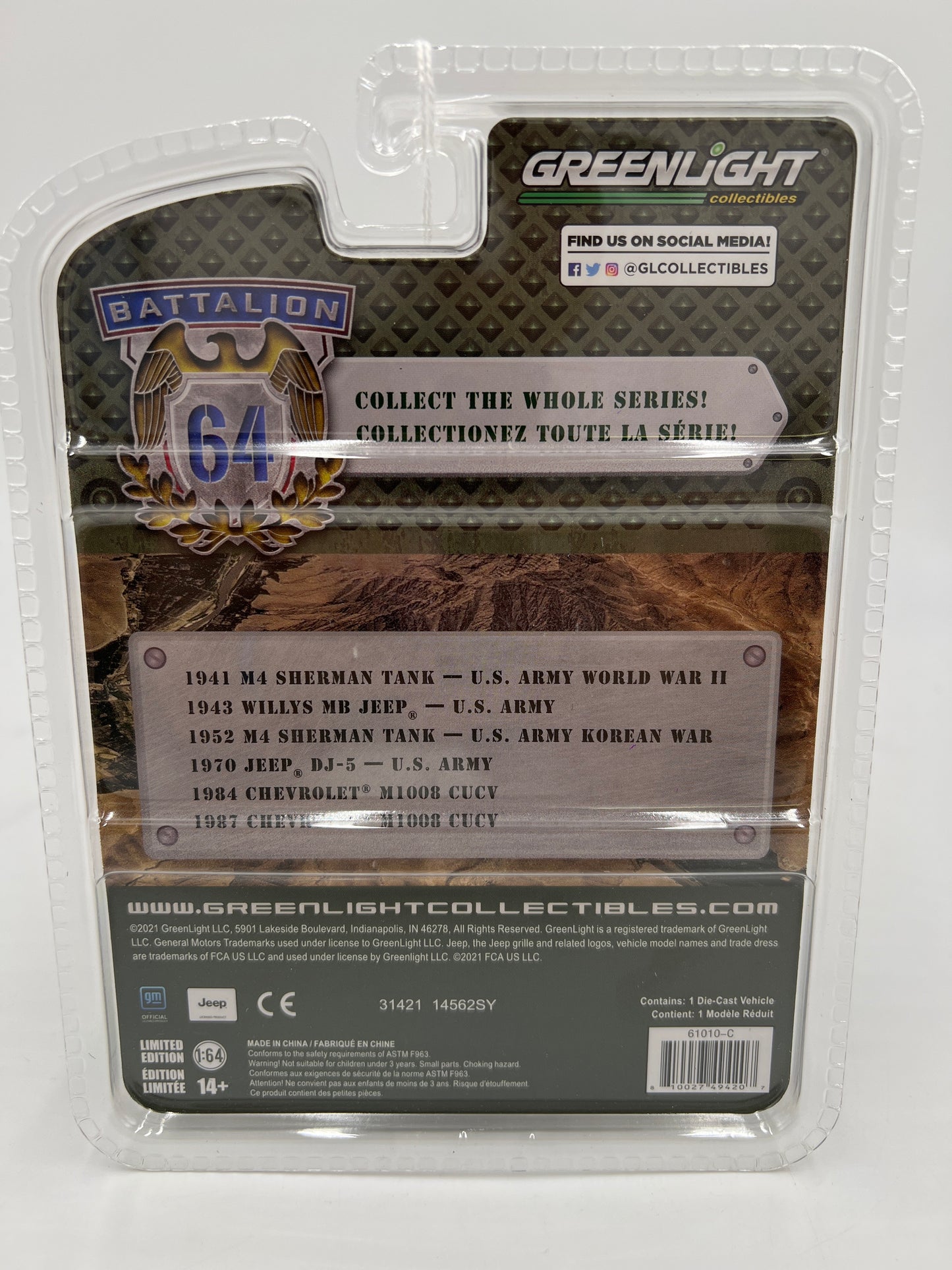 Greenlight Battalion 64 1970 Jeep DJ-5 U.S Army