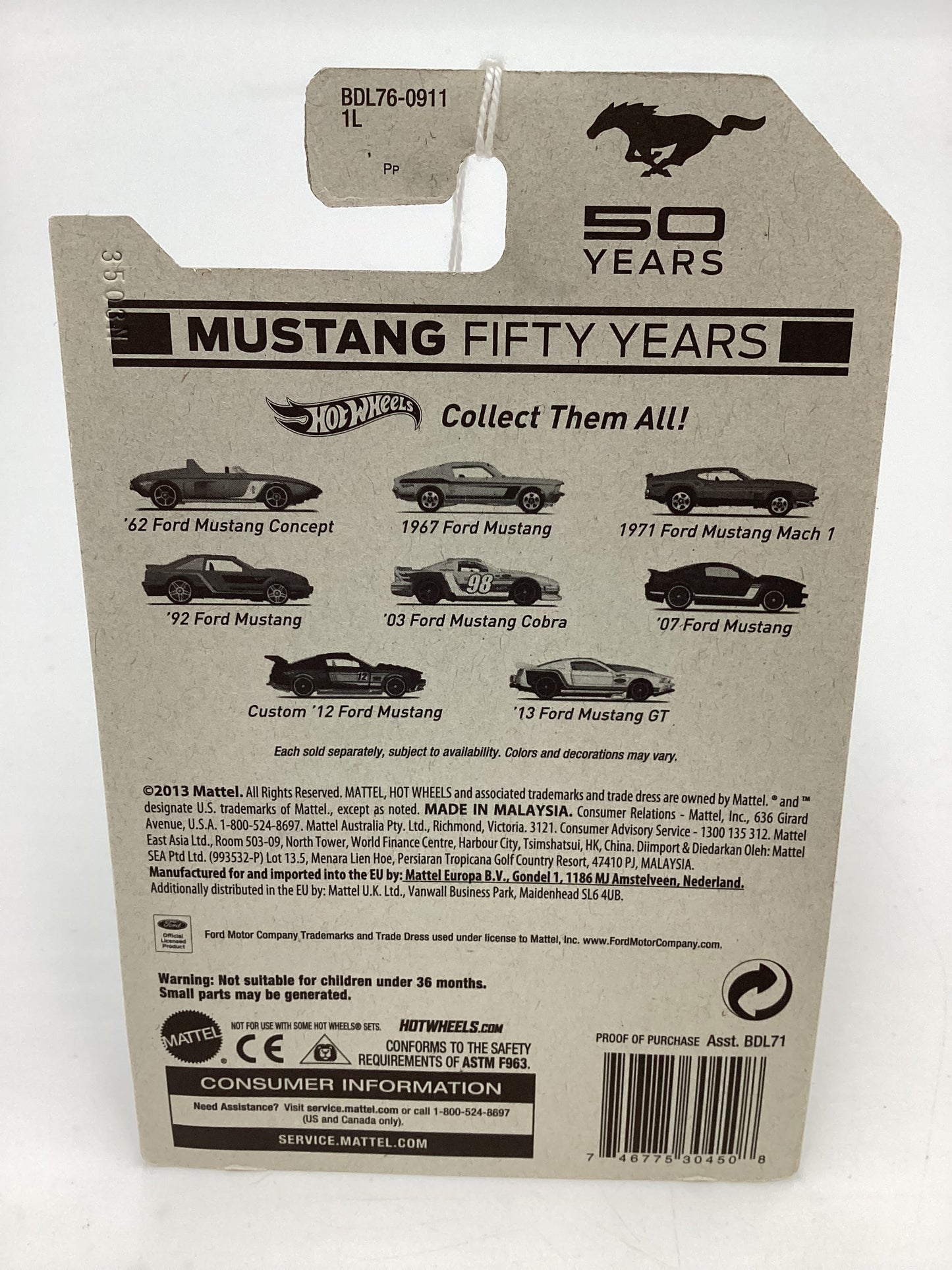 Hot Wheels Mustang 50 Years #2 1967 Ford Mustang 153D