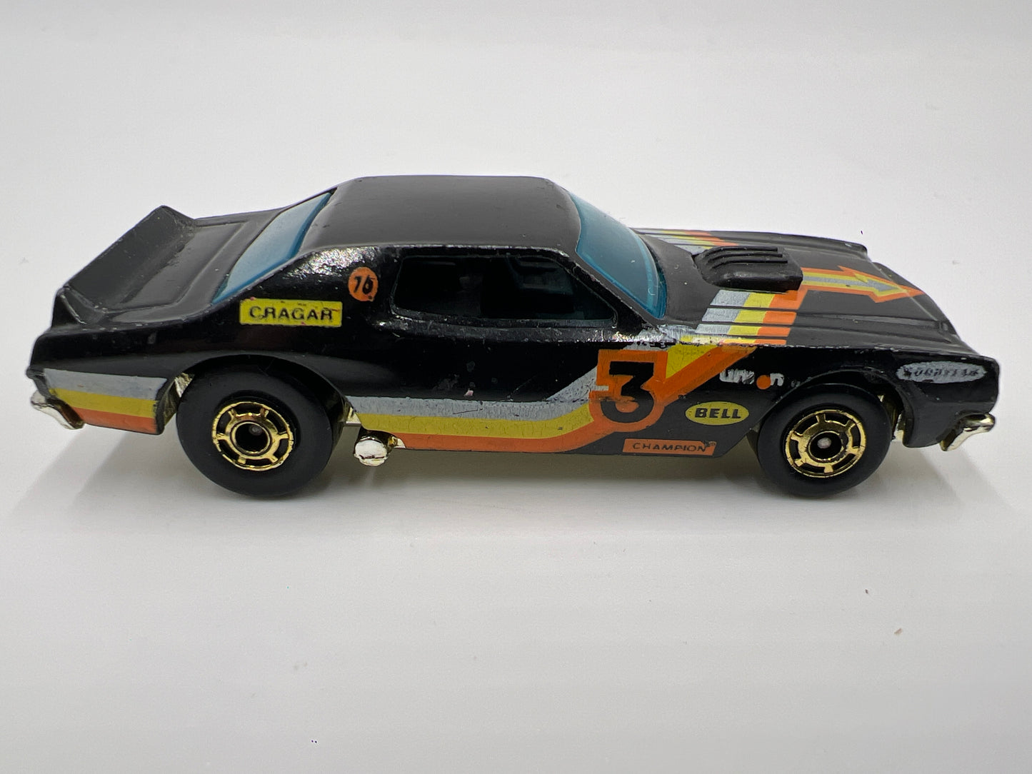 Hot Wheels 1/64 Flying Colors Ford Torino Stocker (HO Gold Wheels) Black HTF Loose