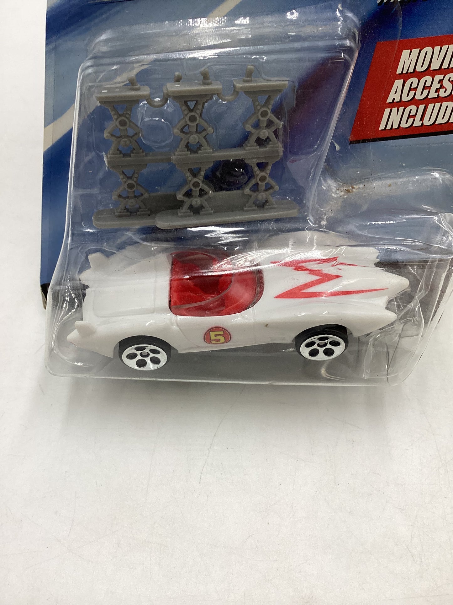 2007 Hot Wheels Speed Racer White Mach 5 (BAD CARD)