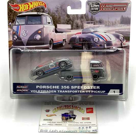 Hot wheels car culture team transport #1 Porsche 356 Speedster Volkswagen T1 pickup 245D