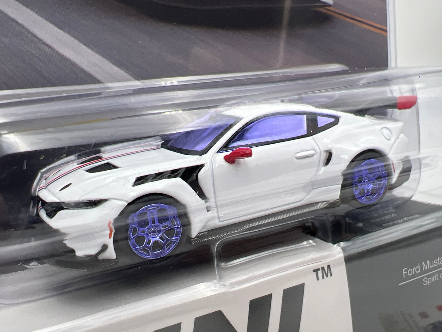 Mini GT #1097 CHASE Ford Mustang GTD Spirit Of America White