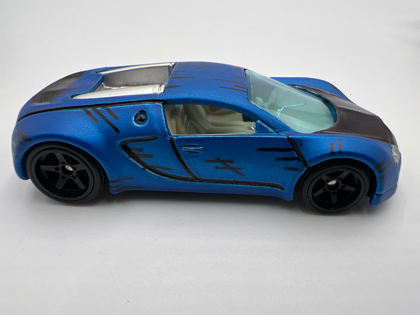 Hot Wheels Bugatti Veyron Satin Blue Loose CUSTOM