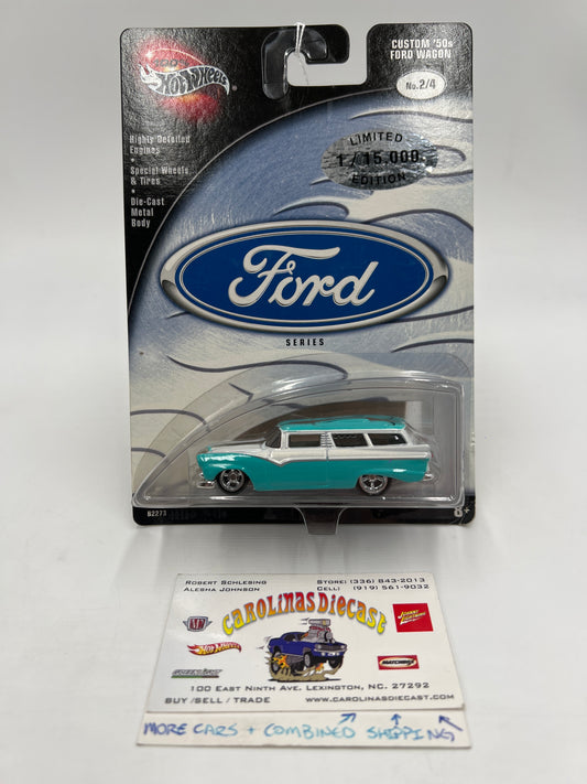 Hot Wheels Premium 100% Ford Series #2 Custom 50s Ford Wagon Blue/White 241B