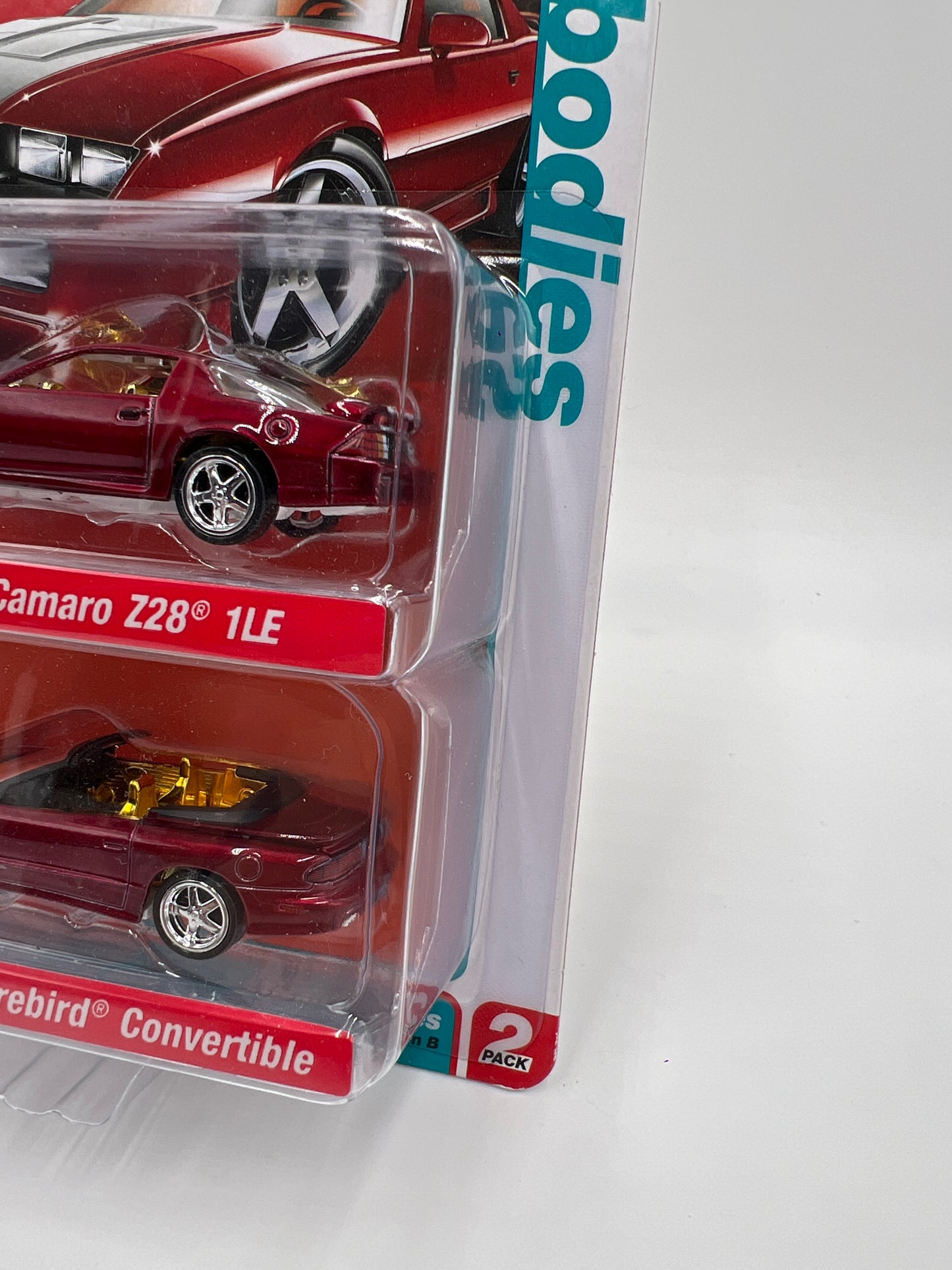 Auto World 2 Pack Target Exclusive Ultra Red CHASE F-Bodies 1991 Camaro Z28 1LE & 1996 Firebird Convertible