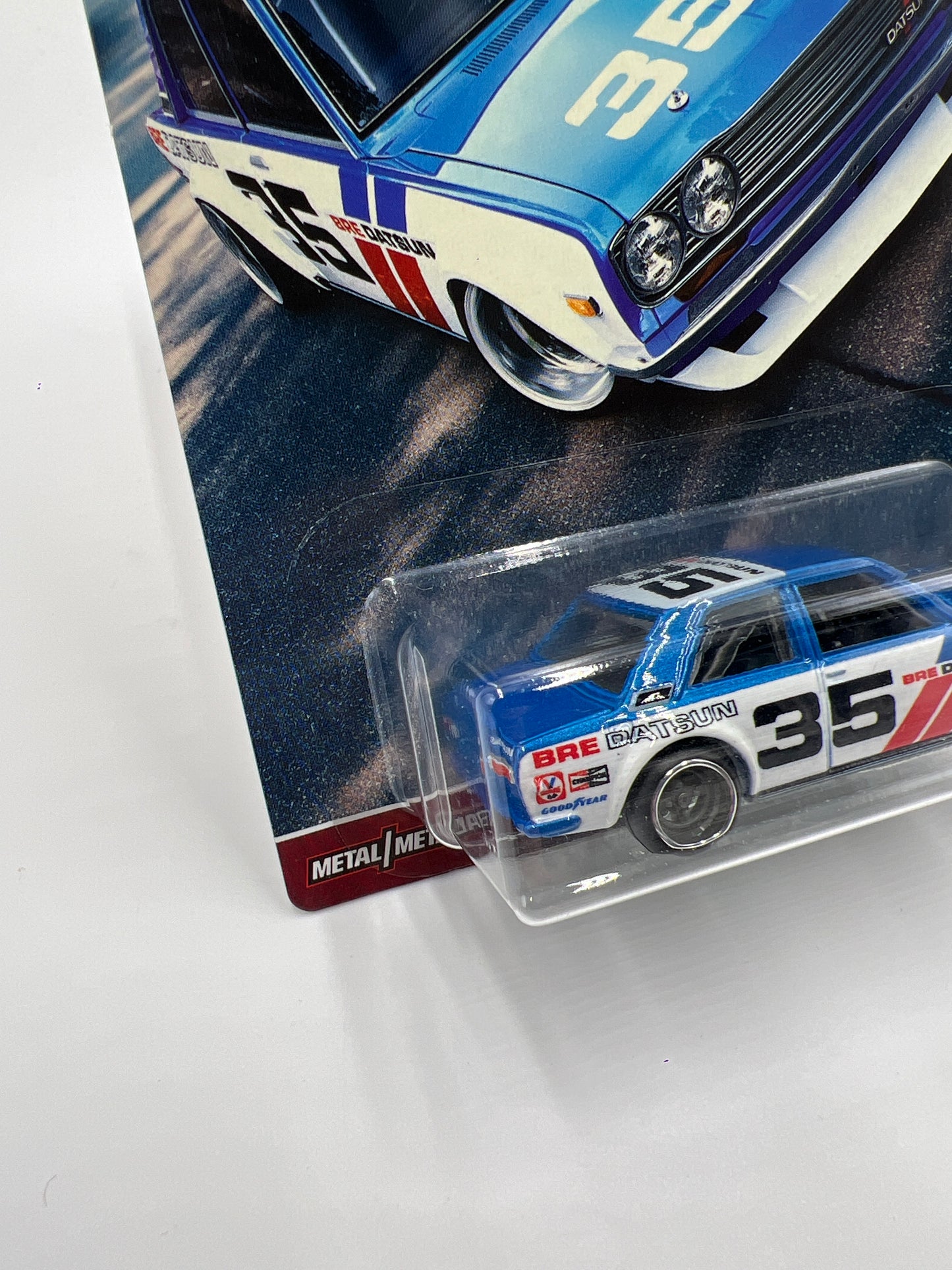 2017 HW RLC Premium Race Day #0 BRE Datsun Bluebird 510 Blue/White W/Protector