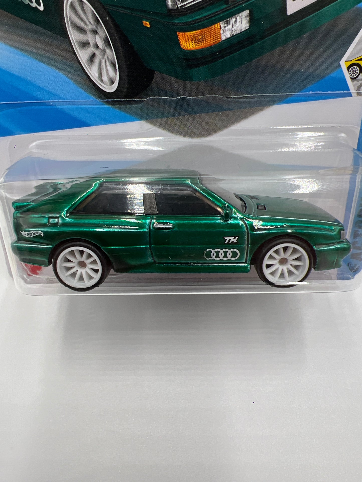 2025 Hot Wheels A Case Super Treasure Hunt #16 87 Audi Quattro Green W/Protector #1