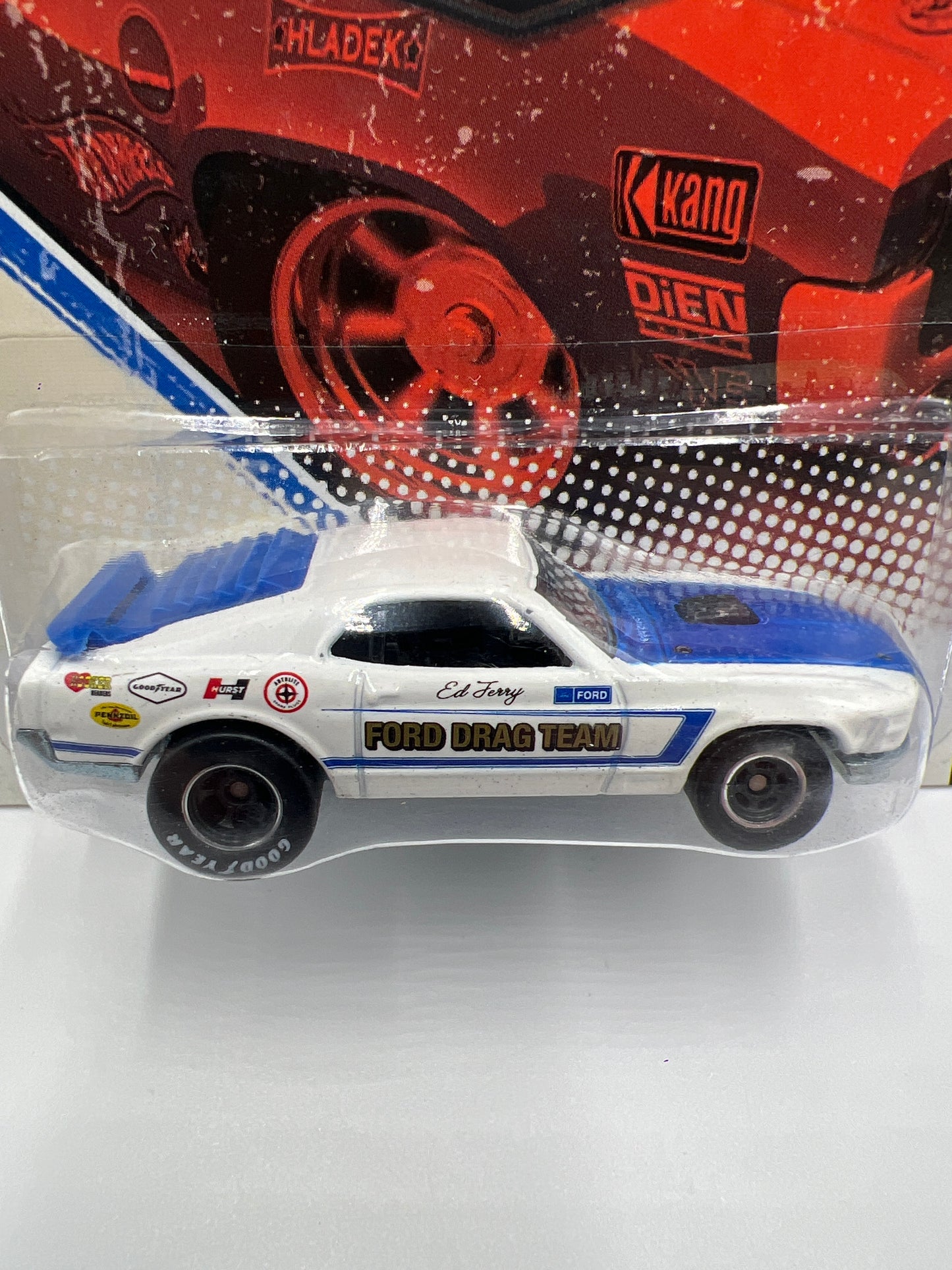 Hot Wheels Premium Vintage Racing #11 Ed Terrys 70 Ford Mustang White W/Protector