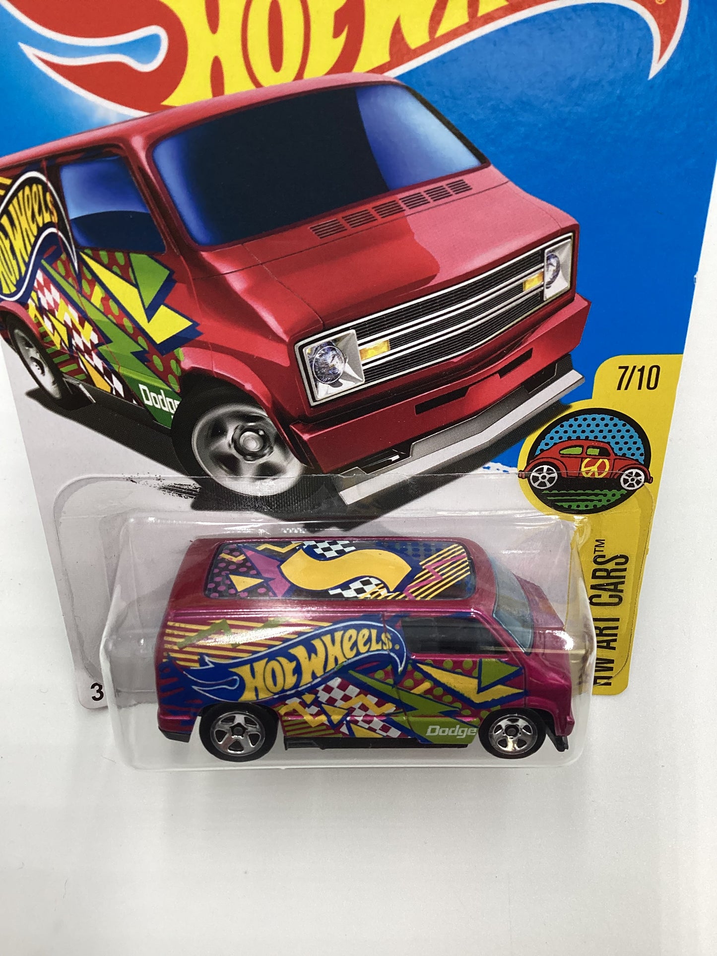 2016 Hot Wheels #197 Custom 77 Dodge Van magenta 38C