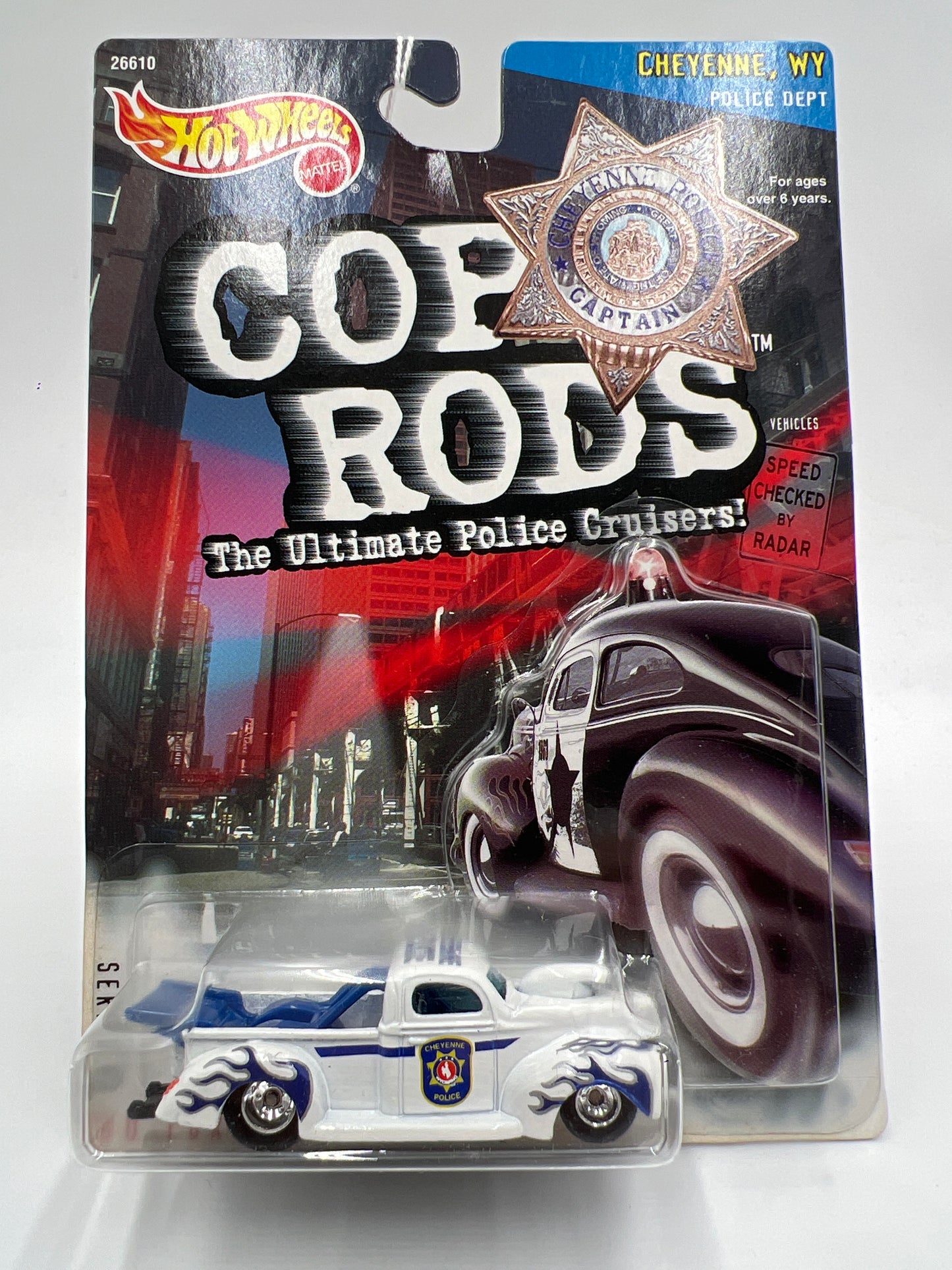 Hot Wheels Cop Rods Series 2 Cheyenne WY 40 Ford W/Real Riders