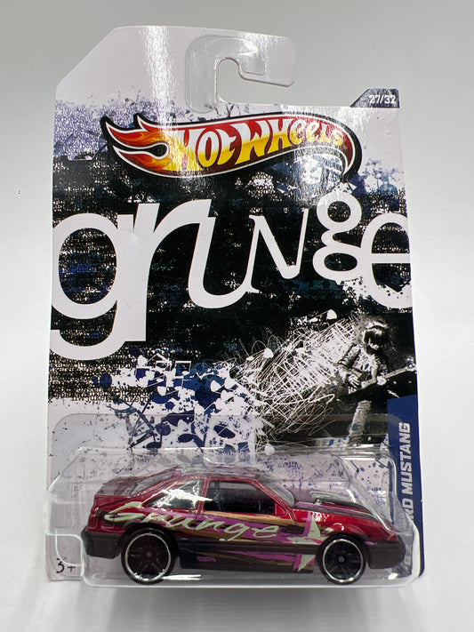 Hot Wheels Jukebox Grunge #27 92 Ford Mustang Foxbody Red W/Protector