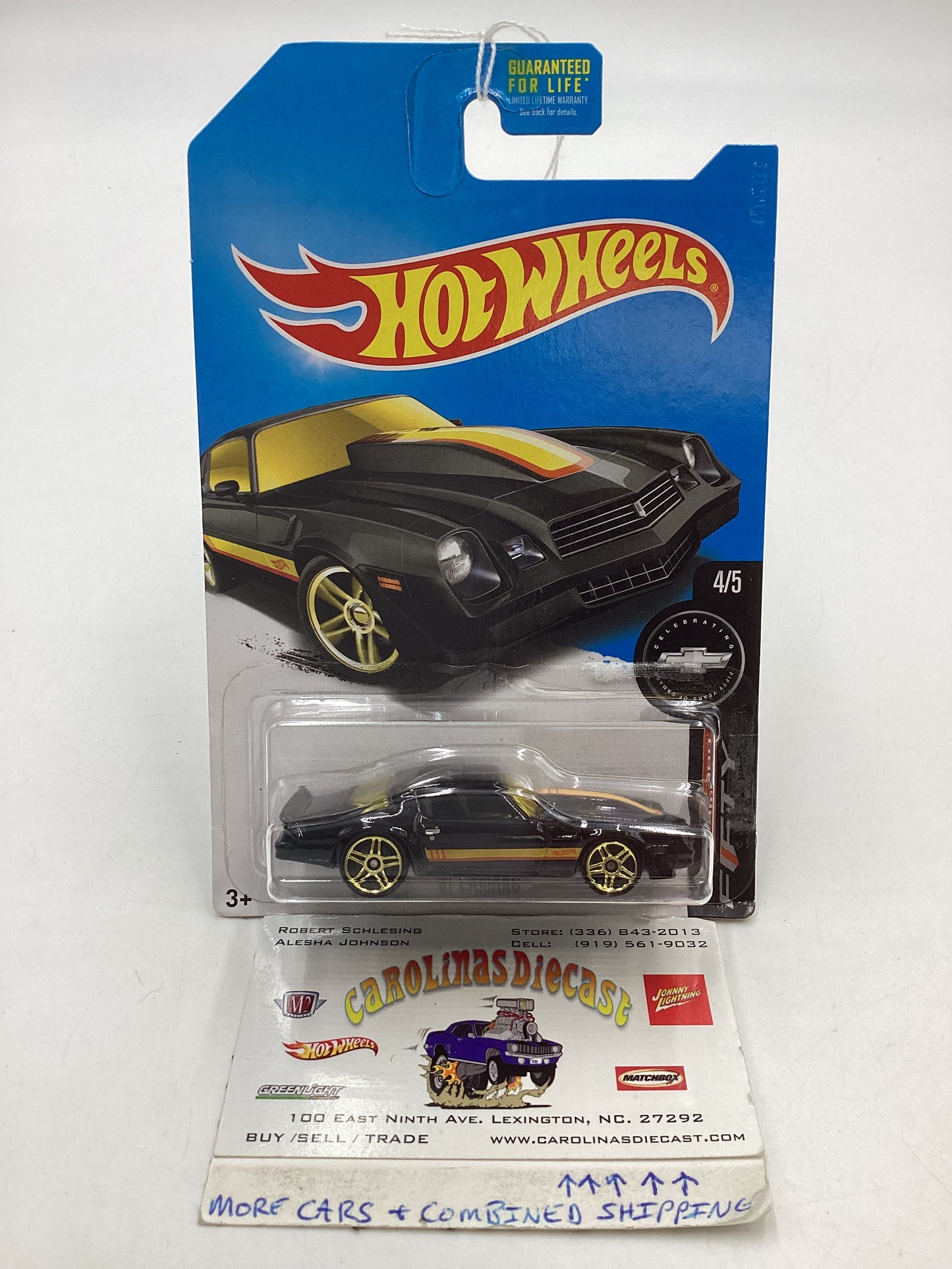 2017 Hot wheels Toys R Us Exclusive Black 81 Camaro 240A