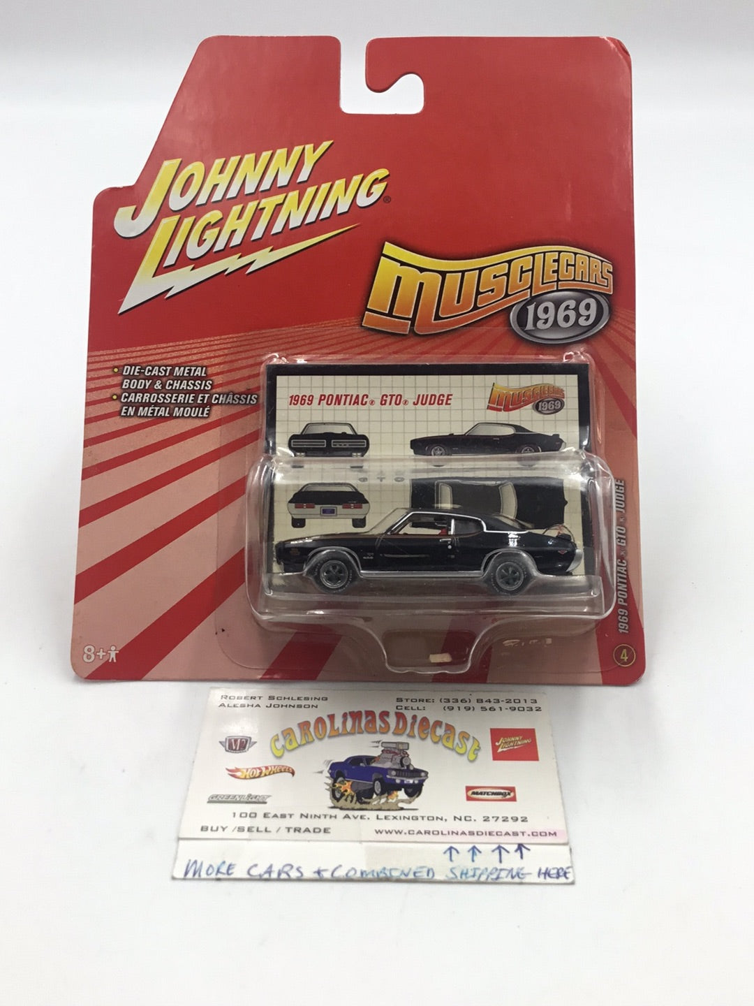 Johnny lightning muscle cars 1969 Pontiac GTO Black Uniroyal tires NN5