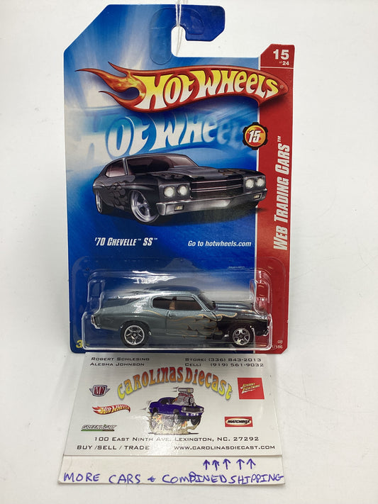 2008 Hot Wheels Web Trading Cars #91 70 Chevelle SS Gray 10B