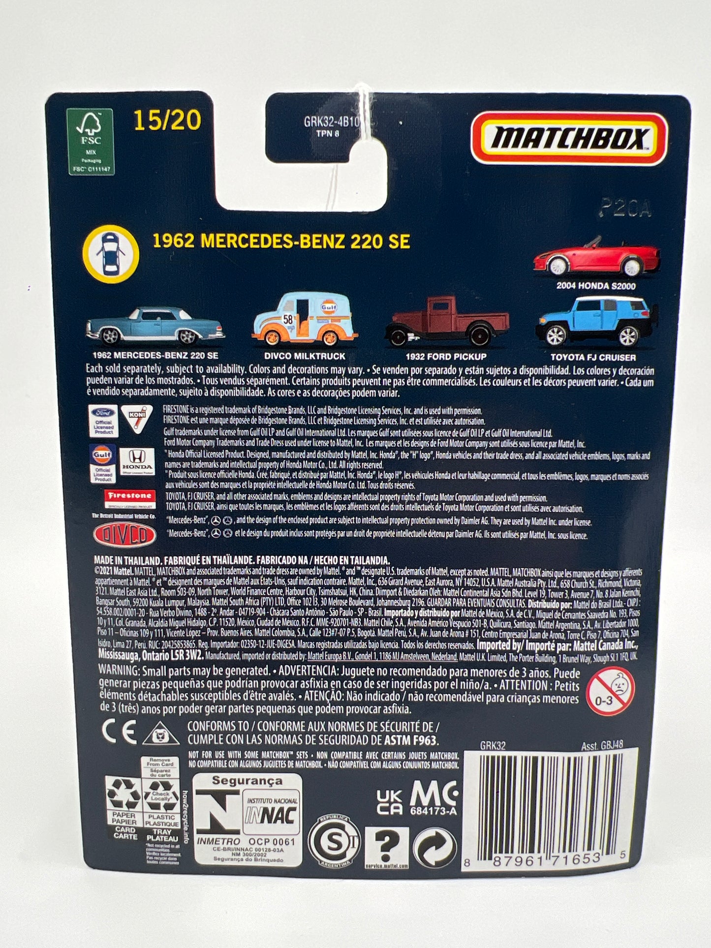 Matchbox Collectors #15 1962 Mercedes-Benz 220 SE Blue 169P