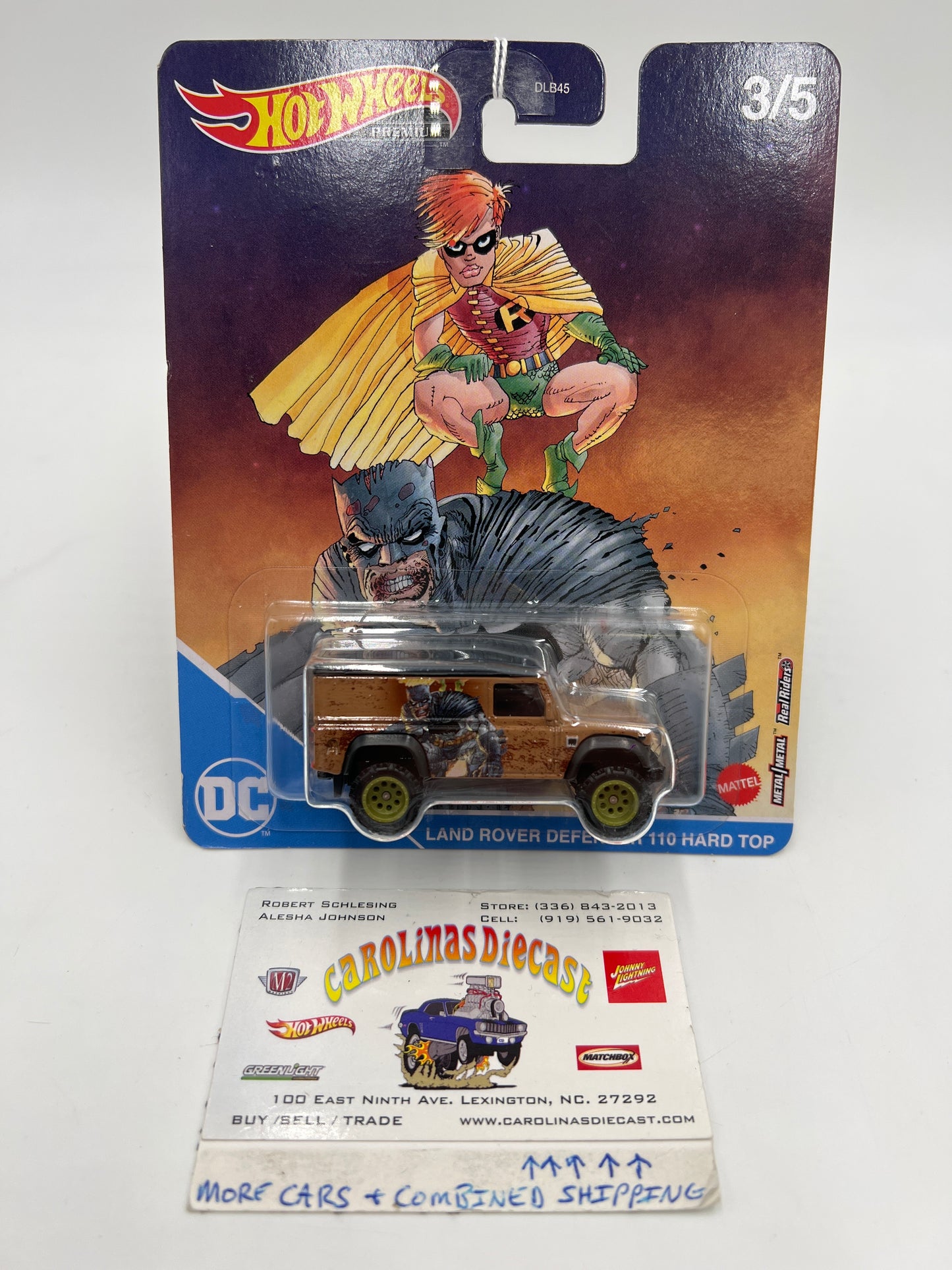 2022 Hot Wheels DC #3 Land Rover Defender 100 Hard Top Batman Brown 252i