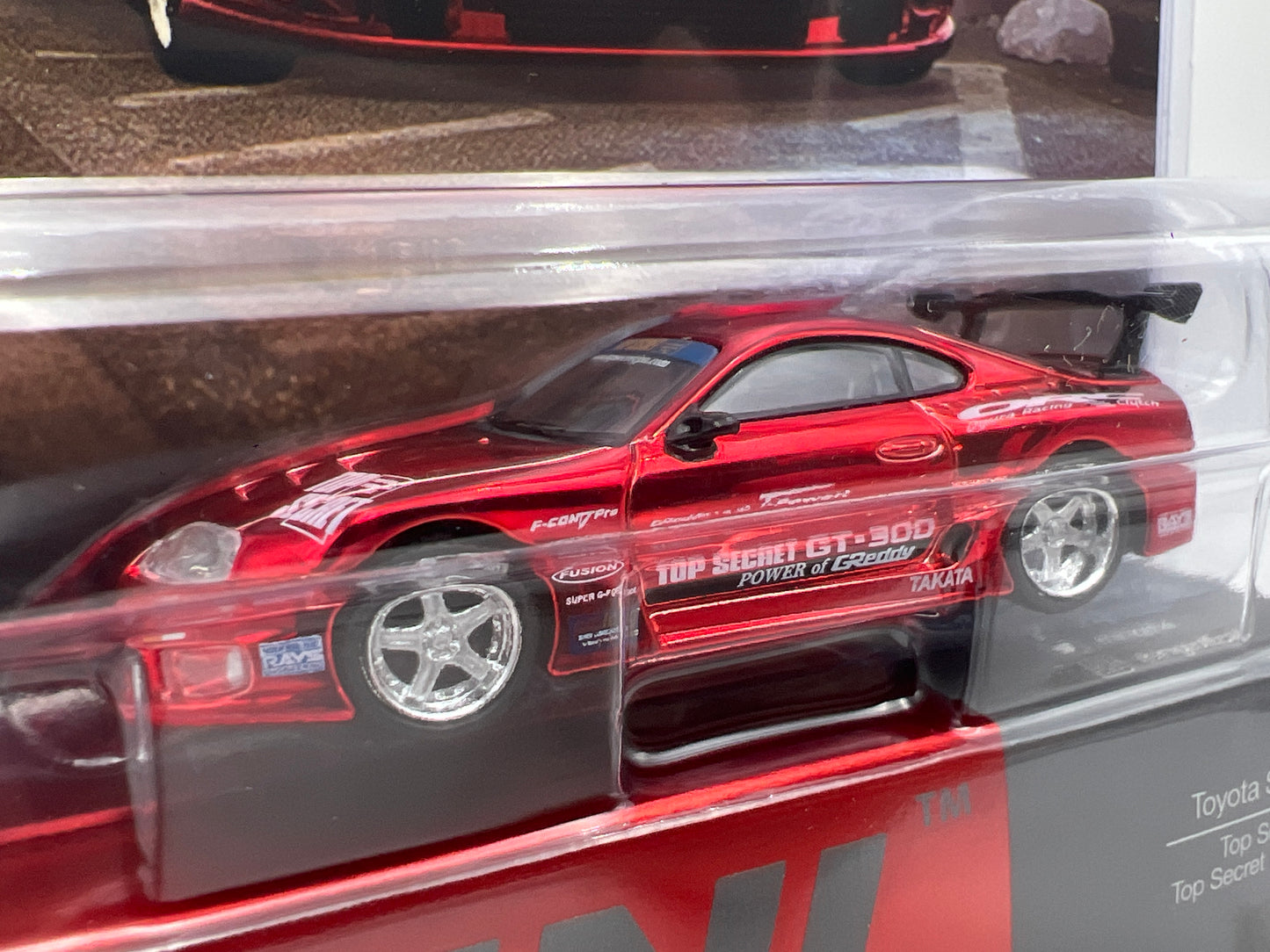 Mini GT #1132 Toyota Supra A80 Top Secret GT-300 Chrome Red