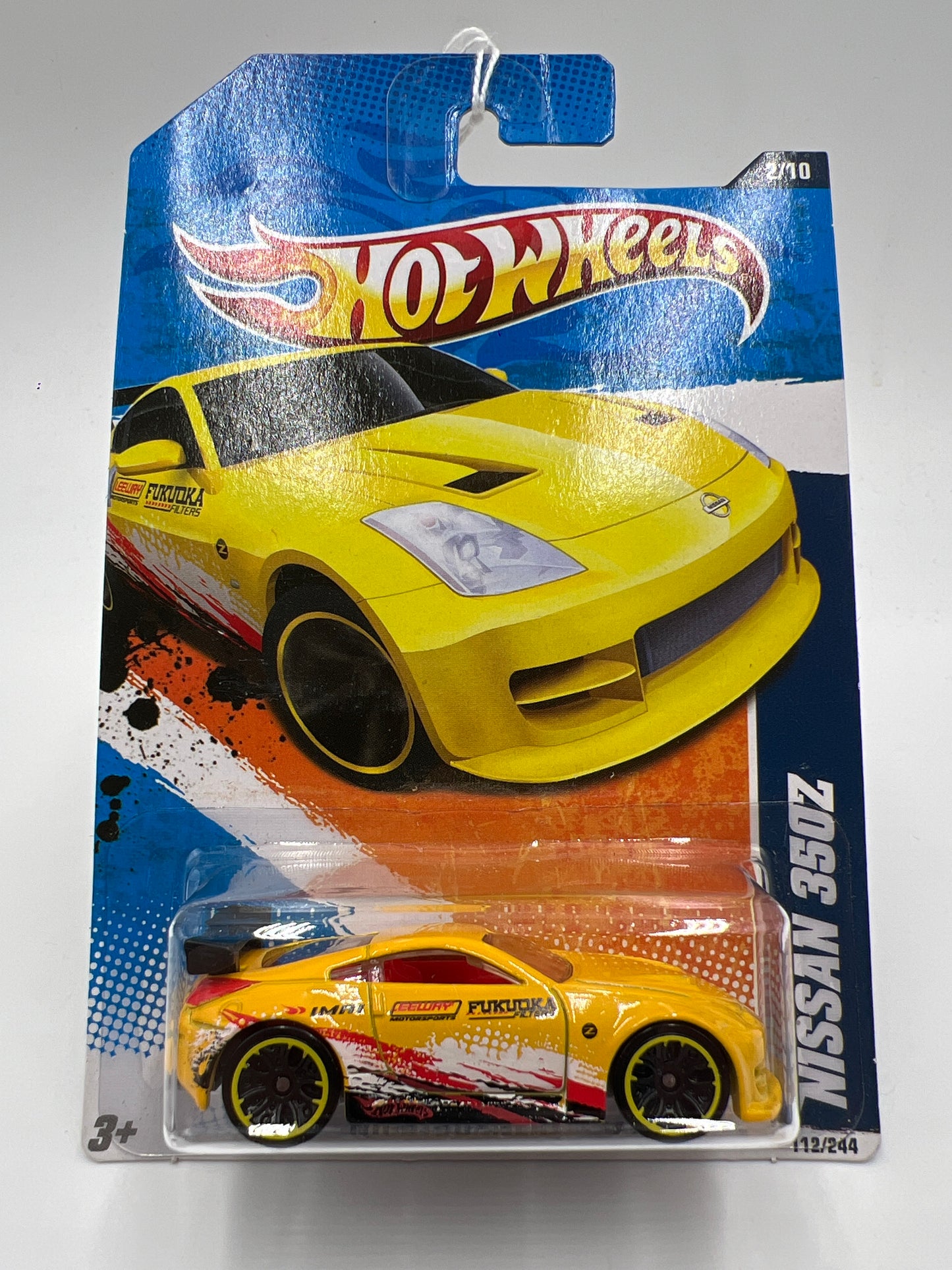 2011 Hot Wheels Nightburnerz #112 Nissan 350Z Yellow Bad J Hook 82H