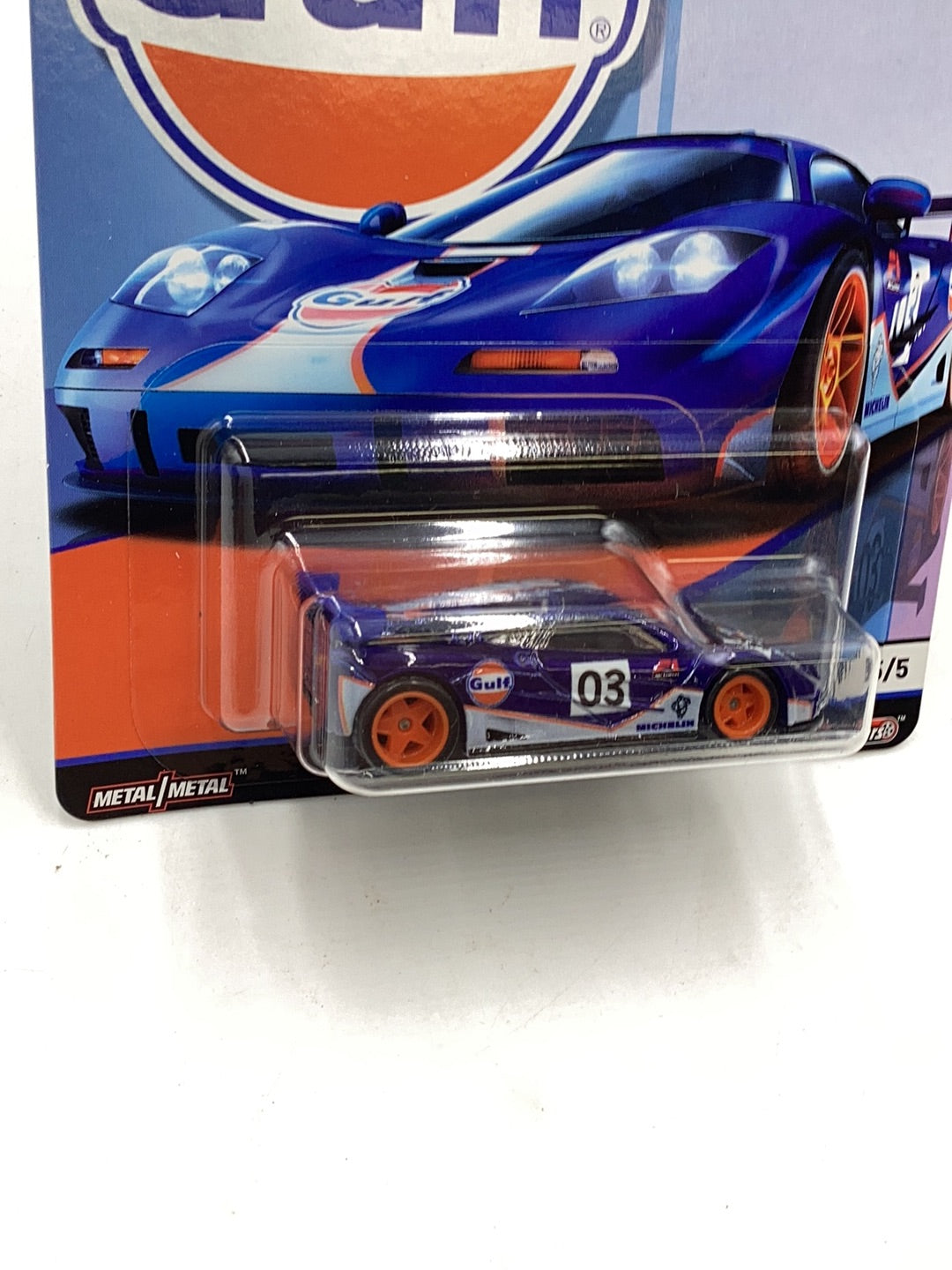 HOT WHEELS GULF McLaren F1 GTR 5/5 245A (Bad Card)