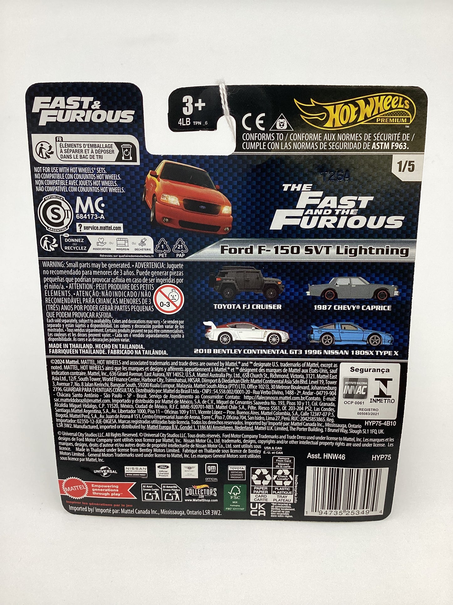 2024 Hot wheels Gold Label Fast and Furious #1 Ford F-150 SVT Lightning Red 246O