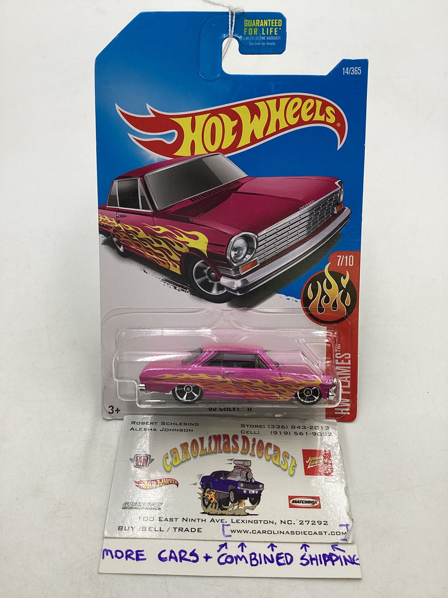 2017 Hot Wheels #014 63 Chevy II Pink 6B