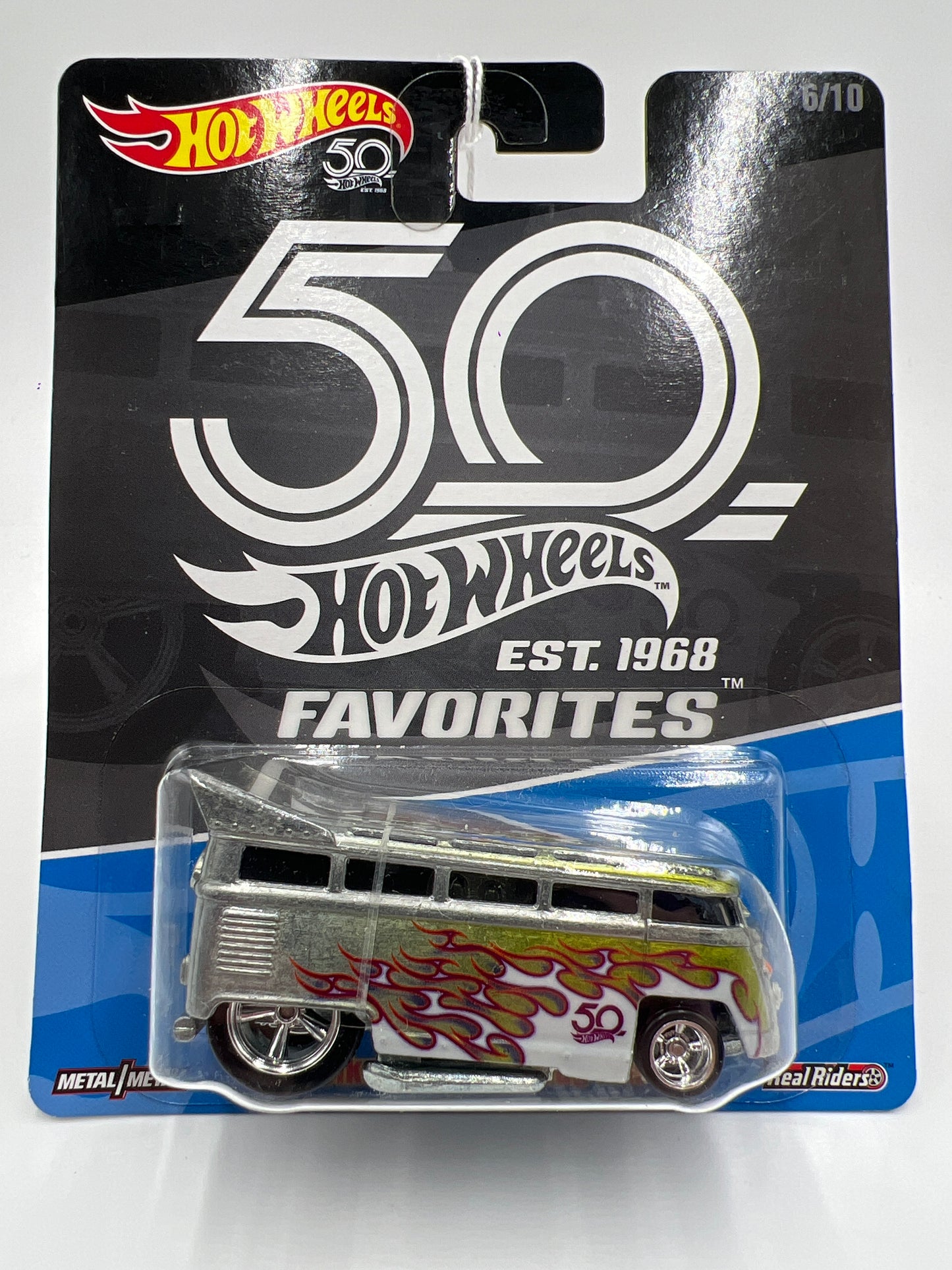 2018 Hot Wheels 50th Favorites #6 Volkswagen T1 Drag Bus Silver 258D
